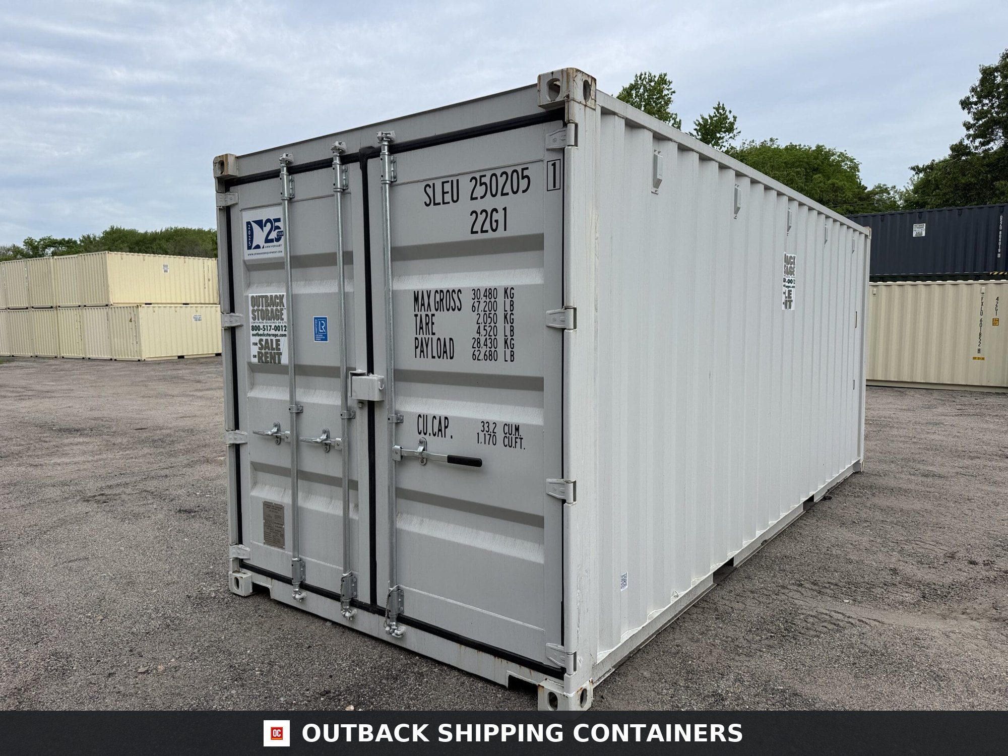 20ft New Shipping Container – Wind & Watertight – Gray — 20ft — new (image 1 of 12)