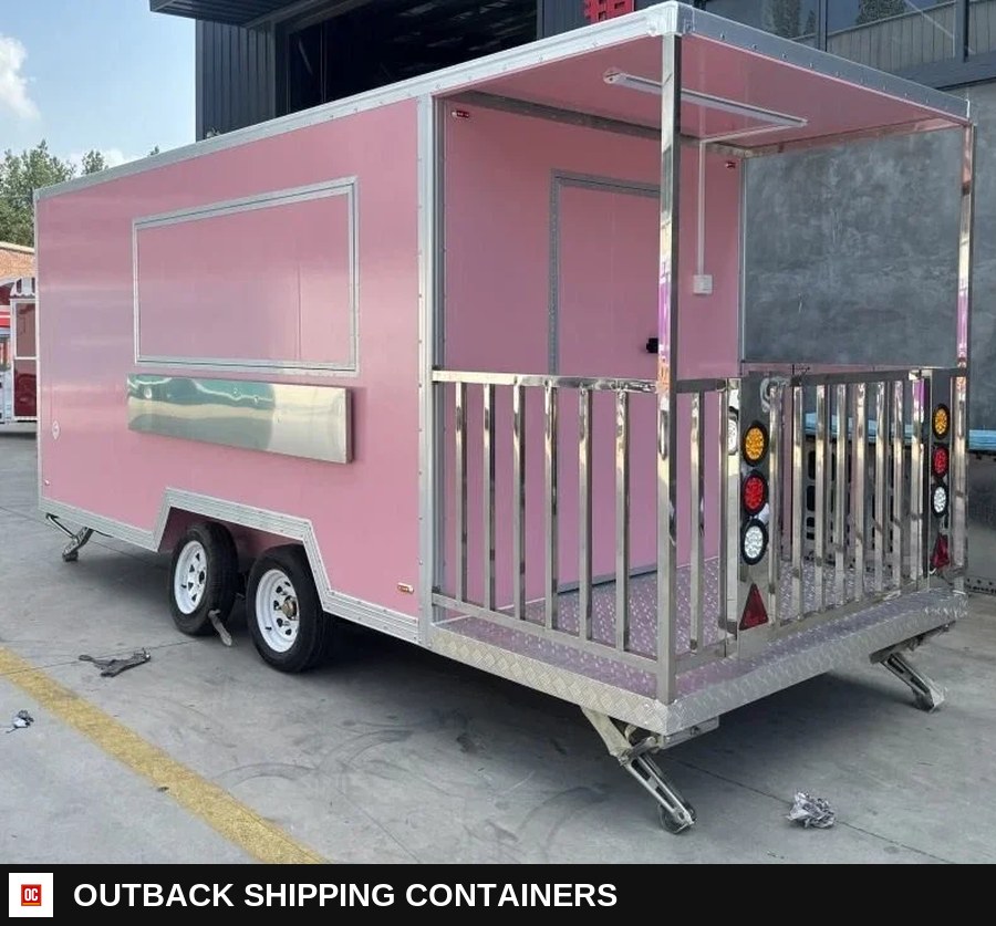 Food Truck With Full Kitchen Food Trailers Fully Equipped Street Mobile — Driver-Side Profile | Outback Shipping Containers Food Truck With Full Kitchen Food Trailers Fully Equipped Street Mobile for sale — driver-side profile
