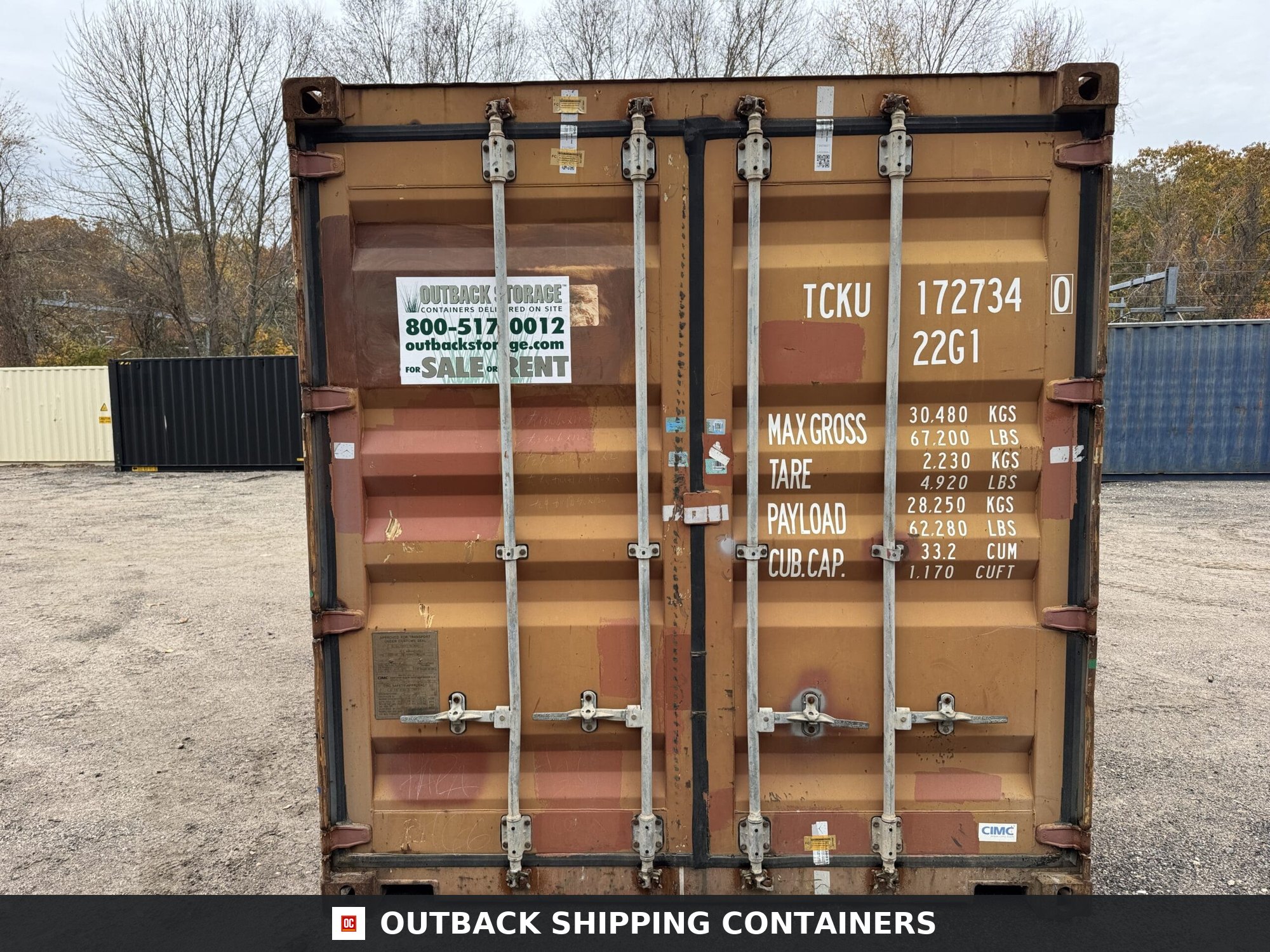 20ft Used Shipping Container – Wind & Watertight – Burnt Orange — 20ft — used (image 3 of 12)