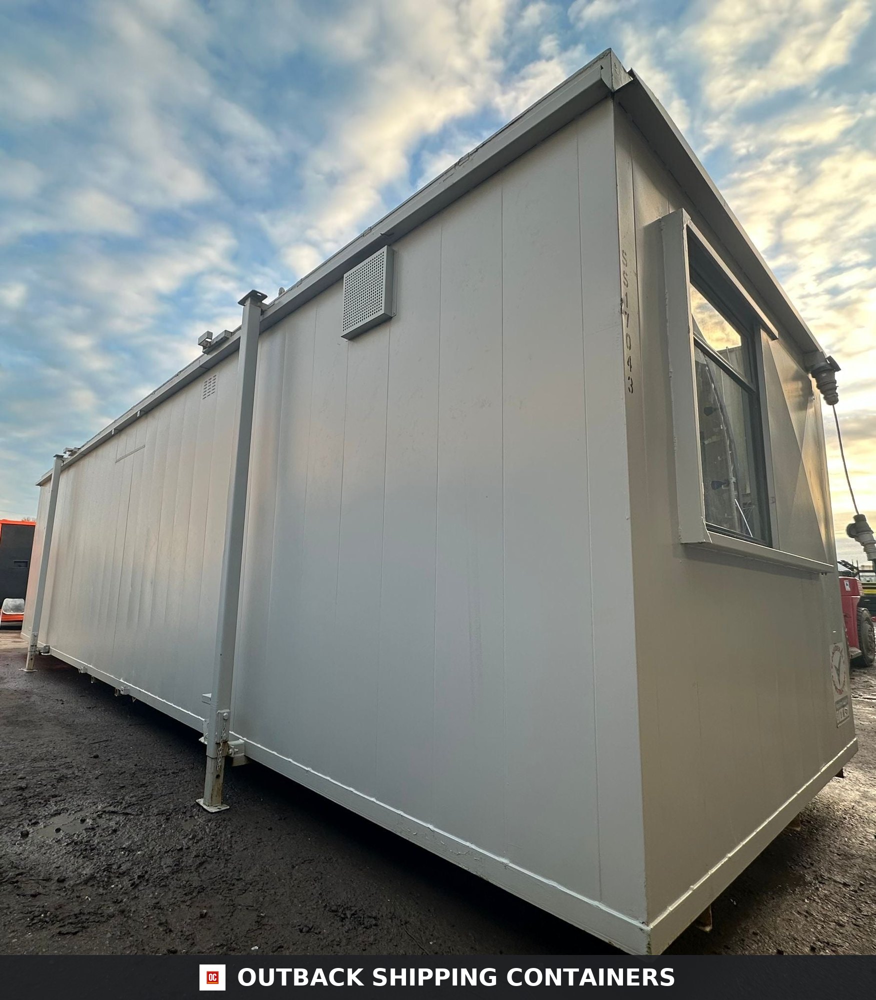 32x10ft for Sale — Door and Entry Detail | Outback Shipping Containers 32x10ft — Open Plan Canteen / Office — Portable Anti-Vandal Building — Site Accommodation - image 7