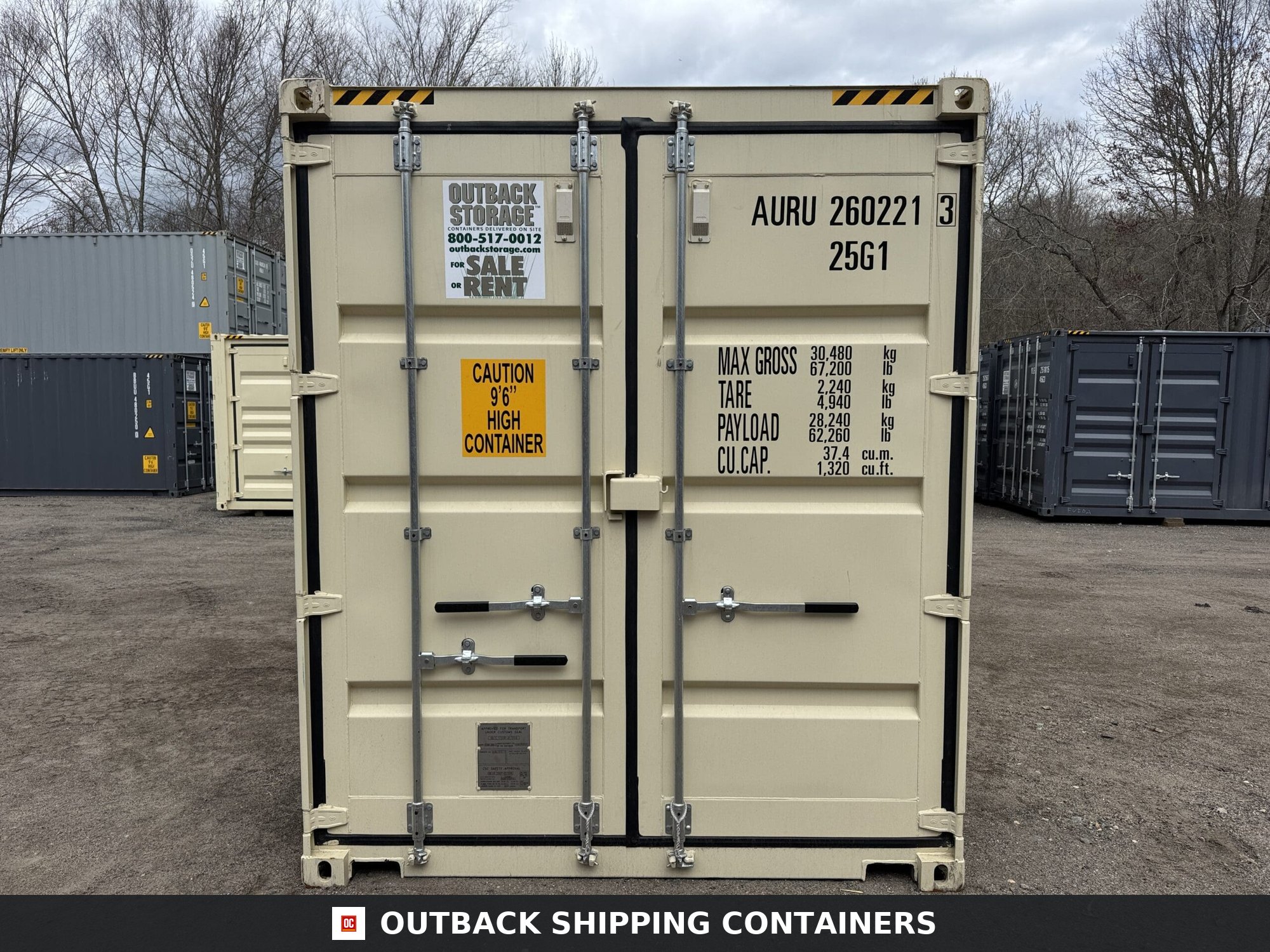 20ft New High Cube Shipping Container – Wind & Watertight – Beige — 20ft — new (image 7 of 12)