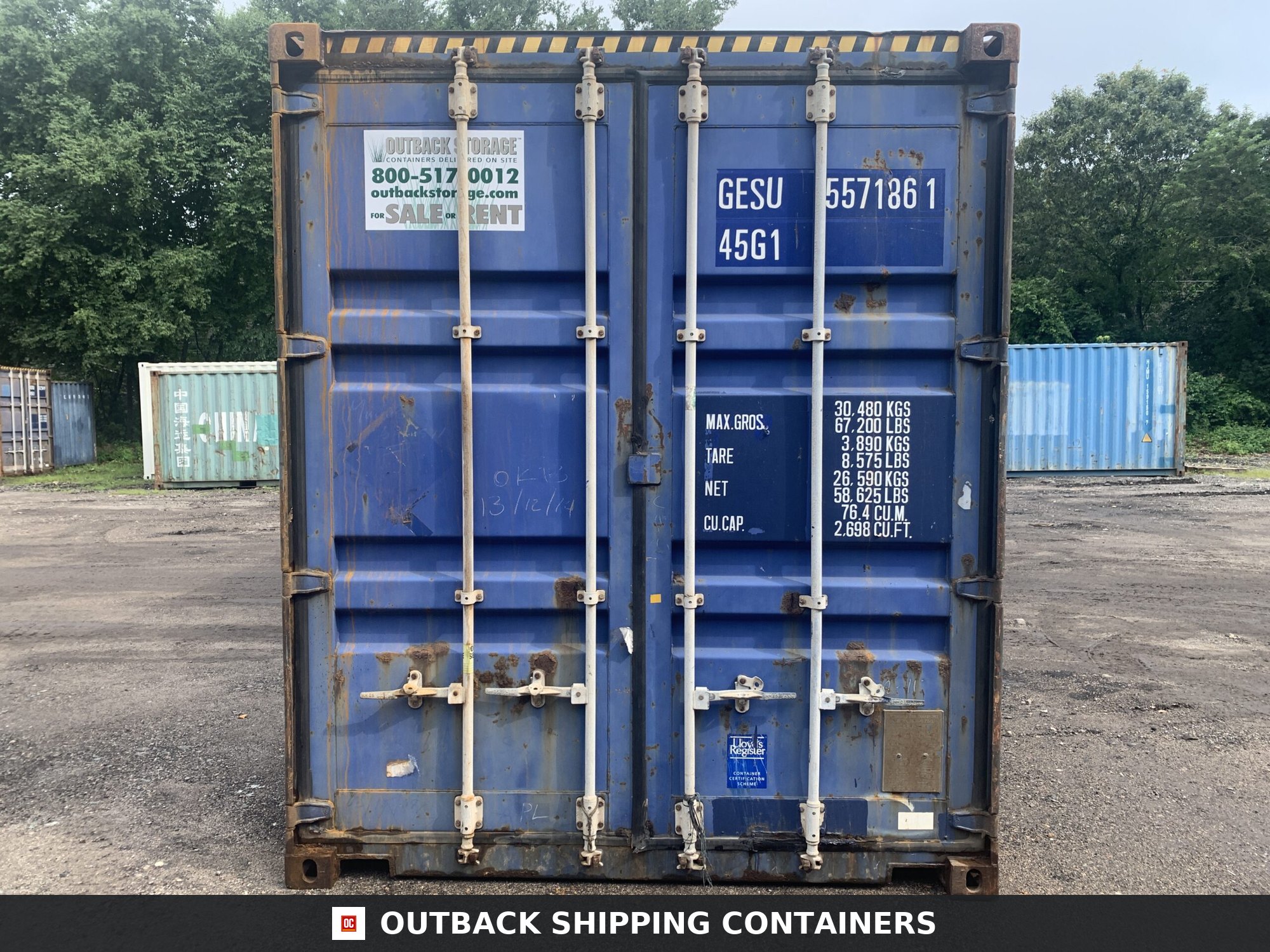 40ft Used High Cube Shipping Container – Wind & Watertight – Blue — 40ft — used (image 3 of 12)