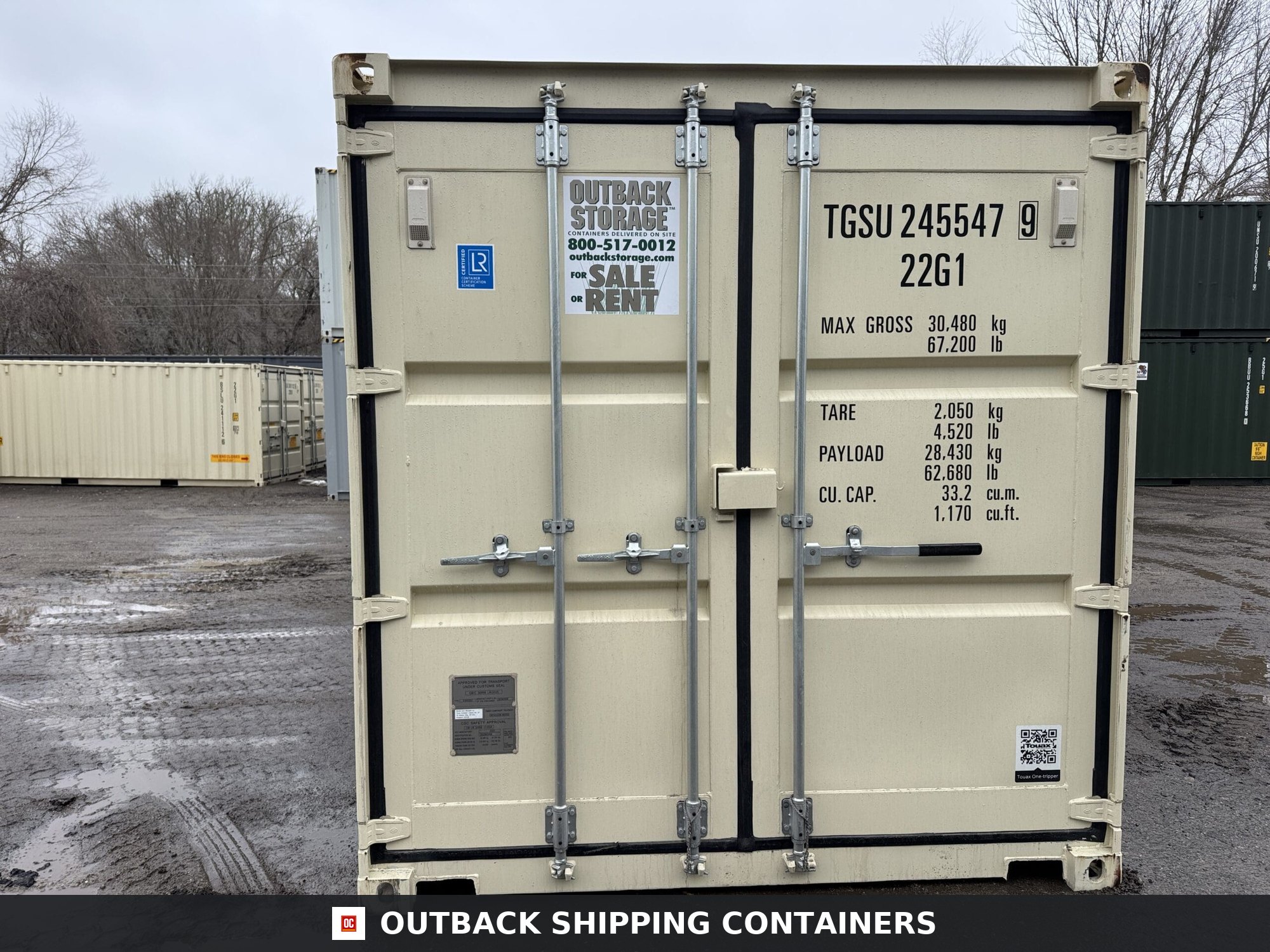 20ft New Shipping Container – Wind & Watertight – Beige — 20ft — new (image 3 of 12)