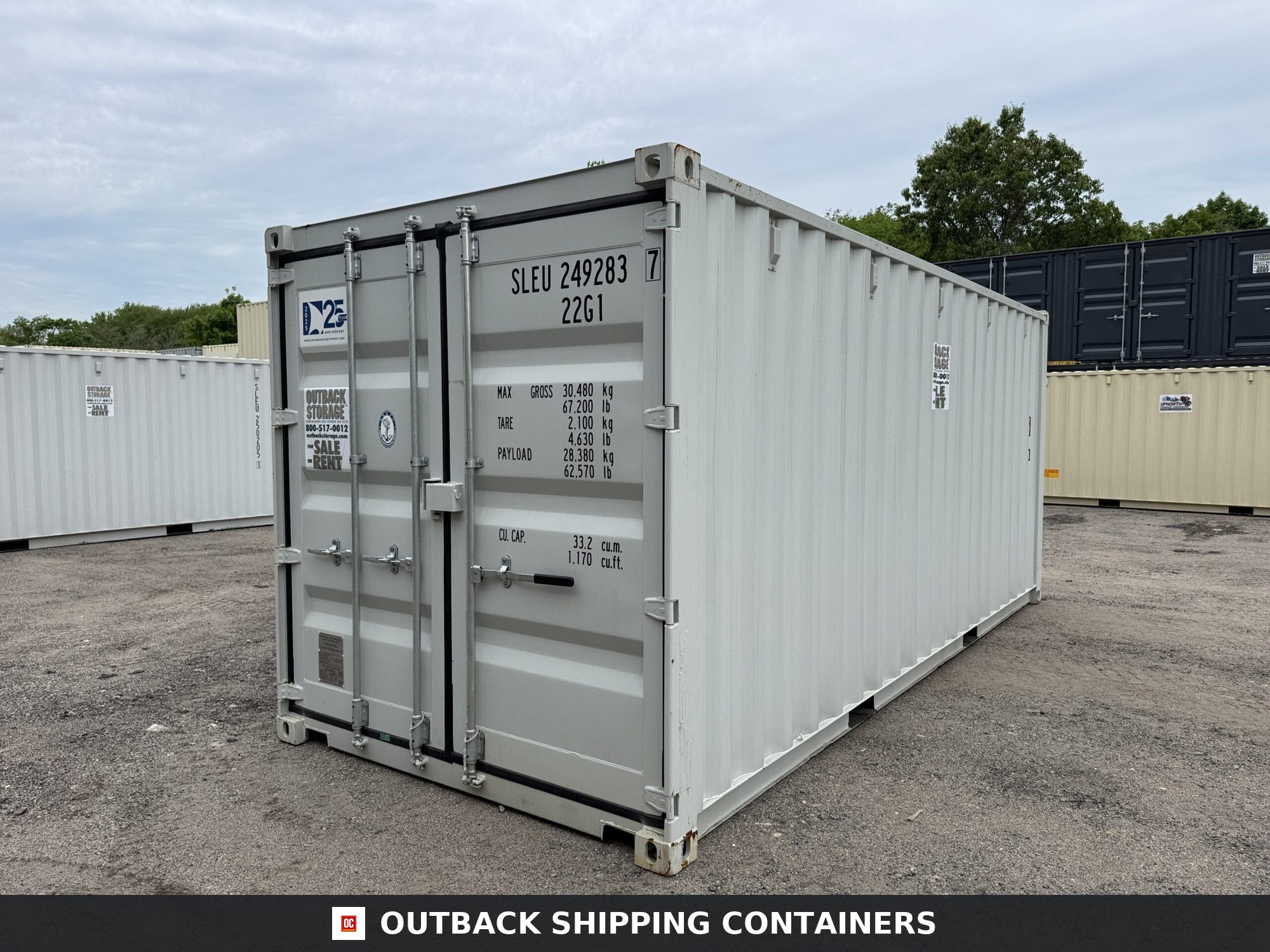 20ft New Shipping Container – Wind & Watertight – Gray — 20ft — new (image 8 of 12)