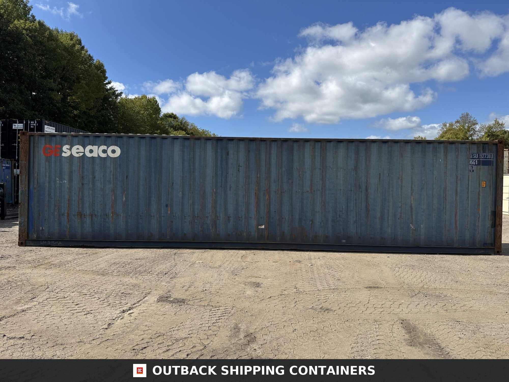 40ft Used High Cube Shipping Container — Door and Entry Detail | Outback Shipping Containers 8 40ft Used High Cube Shipping Container – Wind & Watertight – Blue — 40ft — used (image 7 of 12)