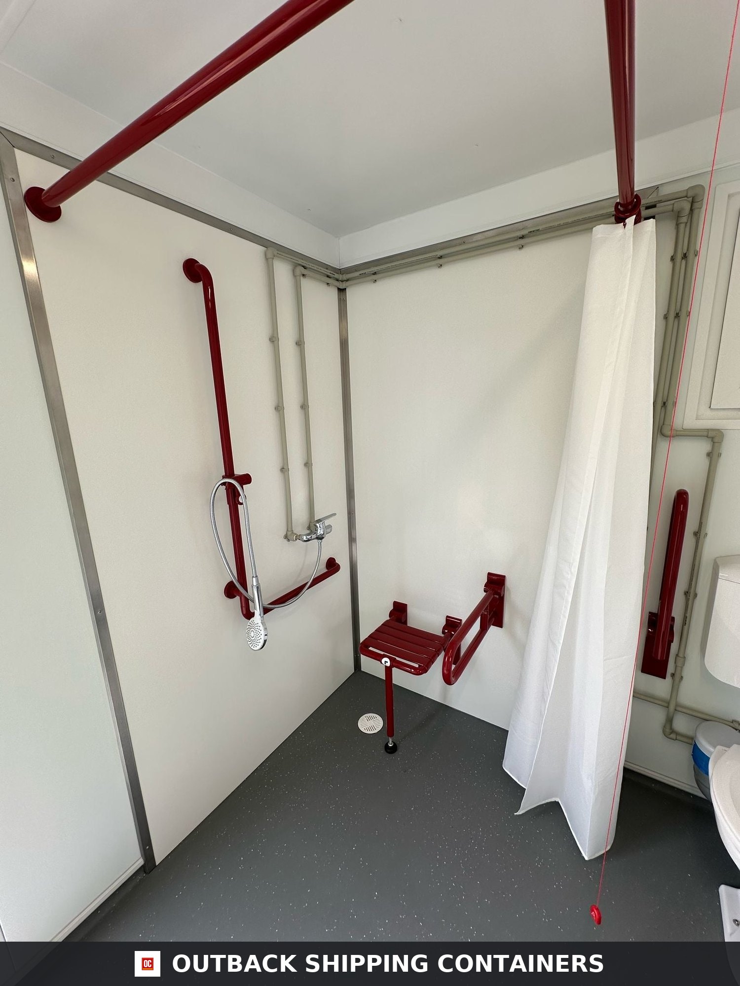 CUSTOM for Sale — Corner Casting and Frame Detail | Outback Shipping Containers CUSTOM — Disabled Access Toilet Block With Shower Facility — 10 x 8 ft Portable — No 794 — product gallery image 10 of 16