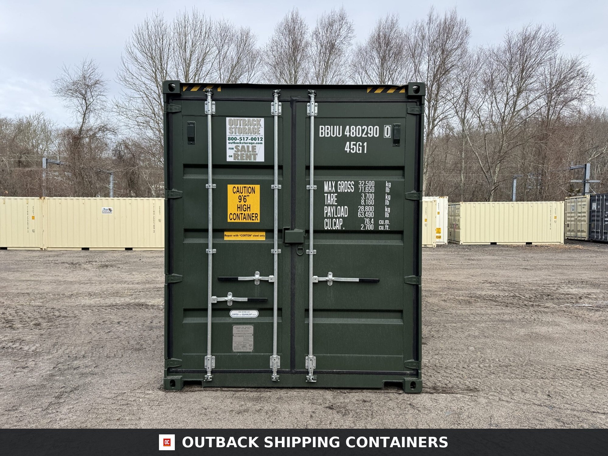 40ft New High Cube Shipping Container – Wind & Watertight – Green — 40ft — new (image 3 of 12)