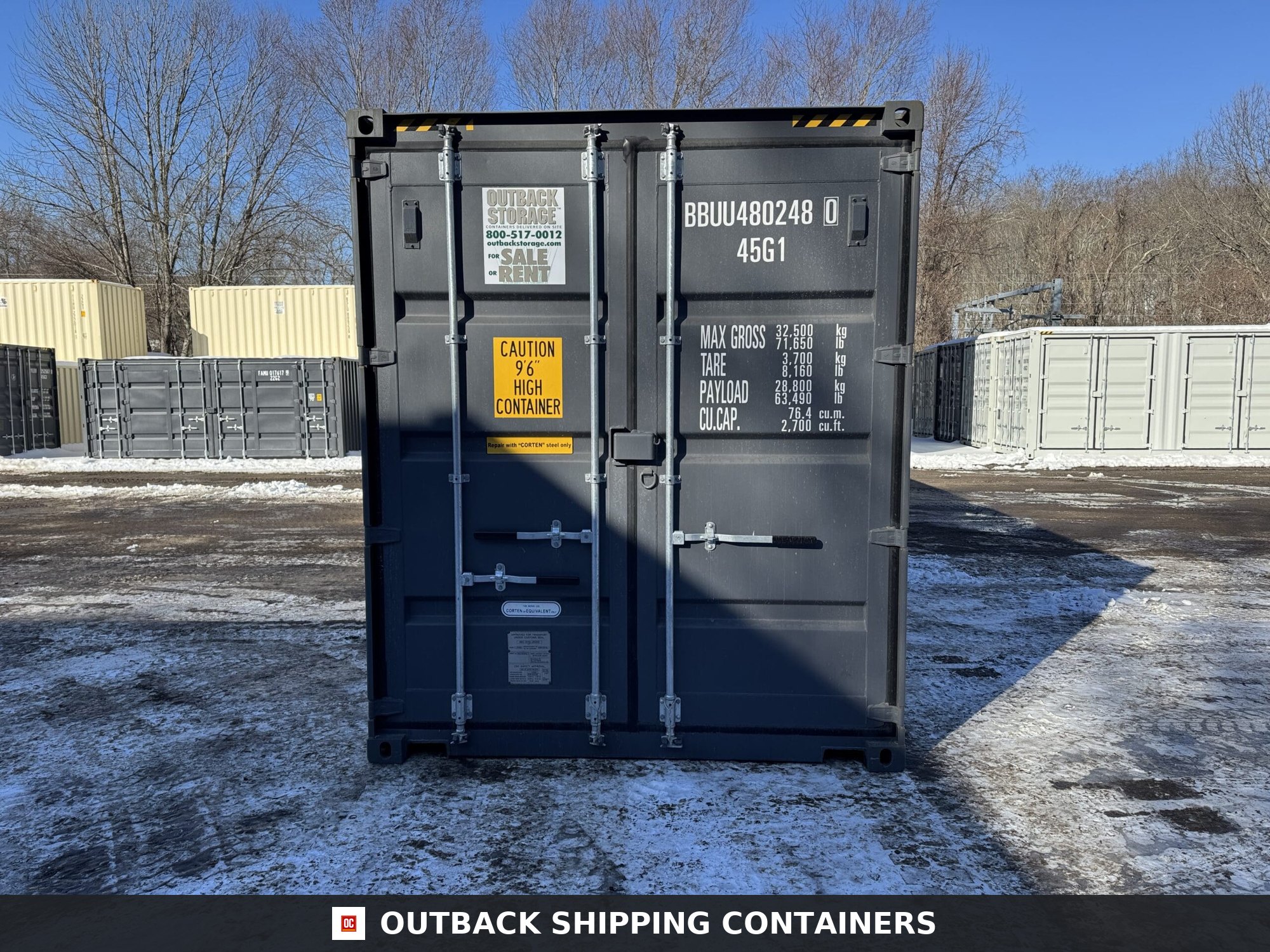 40ft New High Cube Shipping Container – Wind & Watertight – Gray — 40ft — new (image 3 of 12)