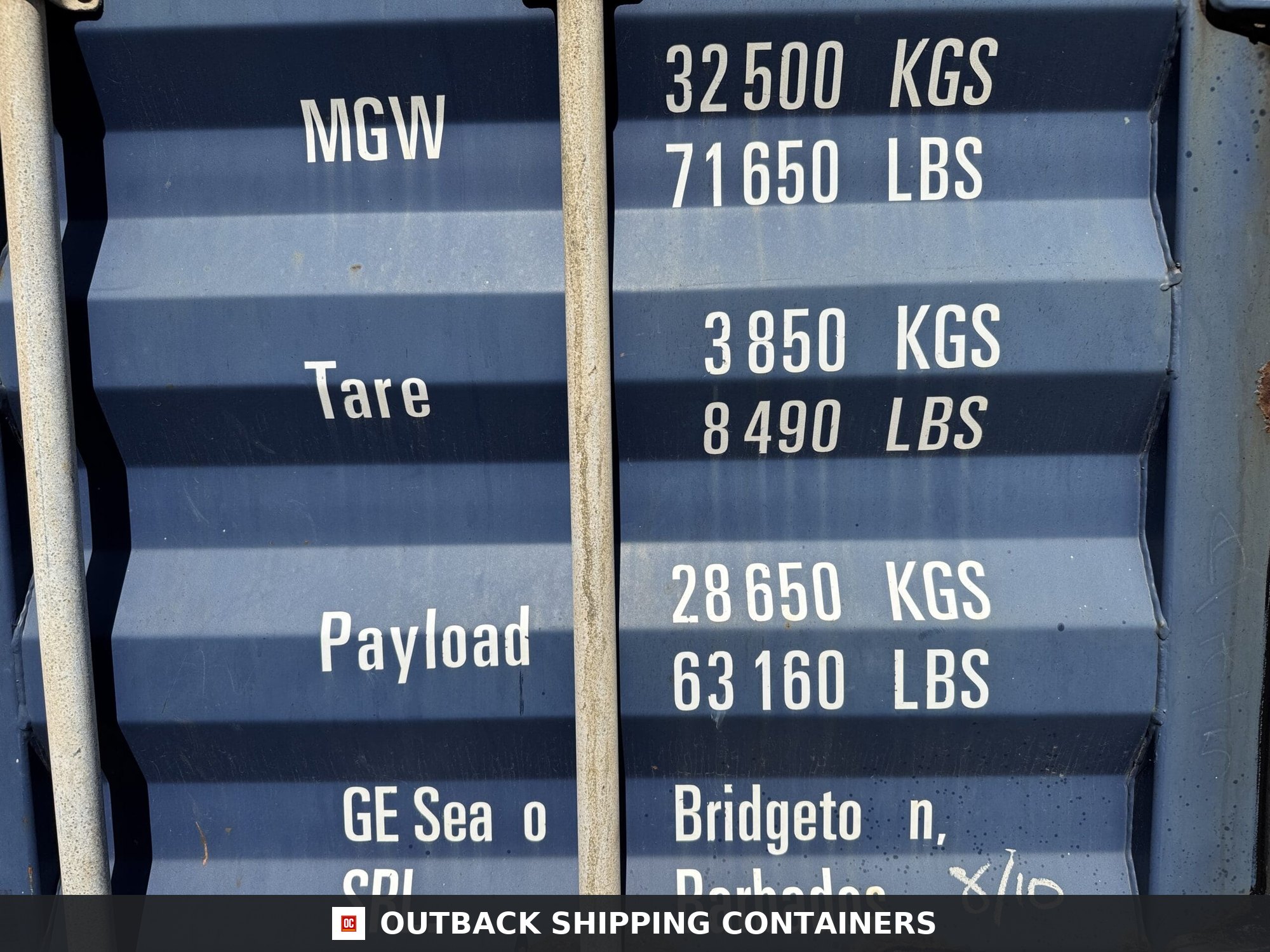 40ft Used High Cube Shipping Container for Sale — Interior View | Outback Shipping Container 10 40ft Used High Cube Shipping Container – Wind & Watertight – Blue — 40ft — used (image 5 of 12)