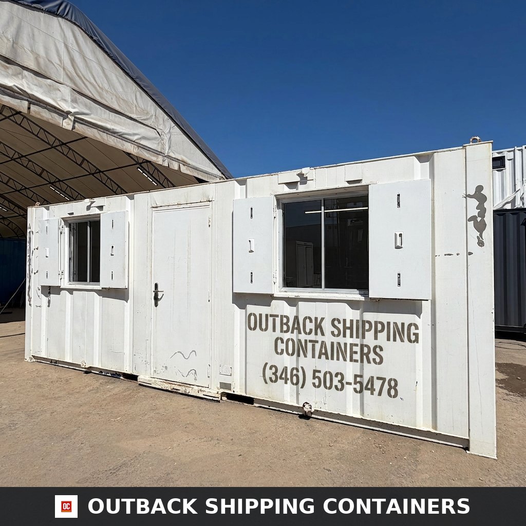 21x9ft for Sale — Side Profile View | Outback Shipping Containers 21x9ft — Canteen / Office — Building Site Accommodation — Portable Anti-Vandal - image 1