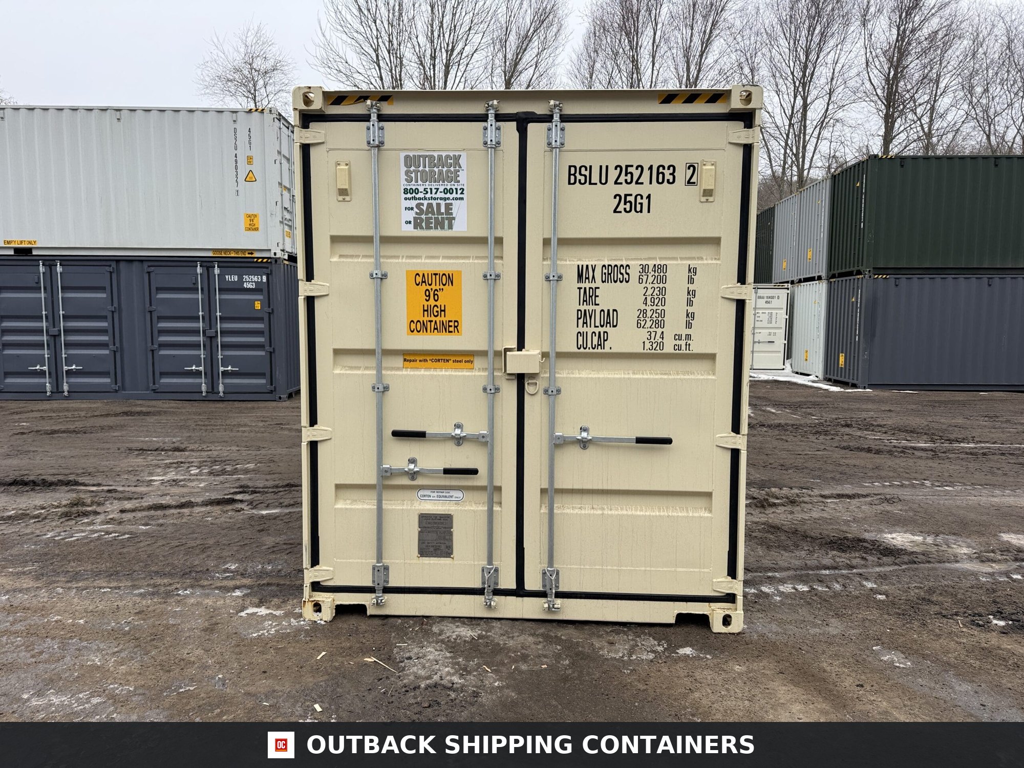 20ft New High Cube Shipping Container – Wind & Watertight – Beige — 20ft — new (image 3 of 12)