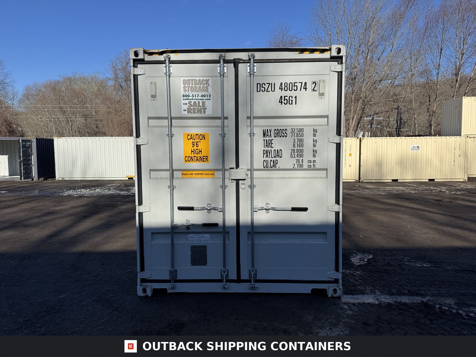 40ft New High Cube Shipping Container – Wind & Watertight – Lt Gray — 40ft — new (image 3 of 12)