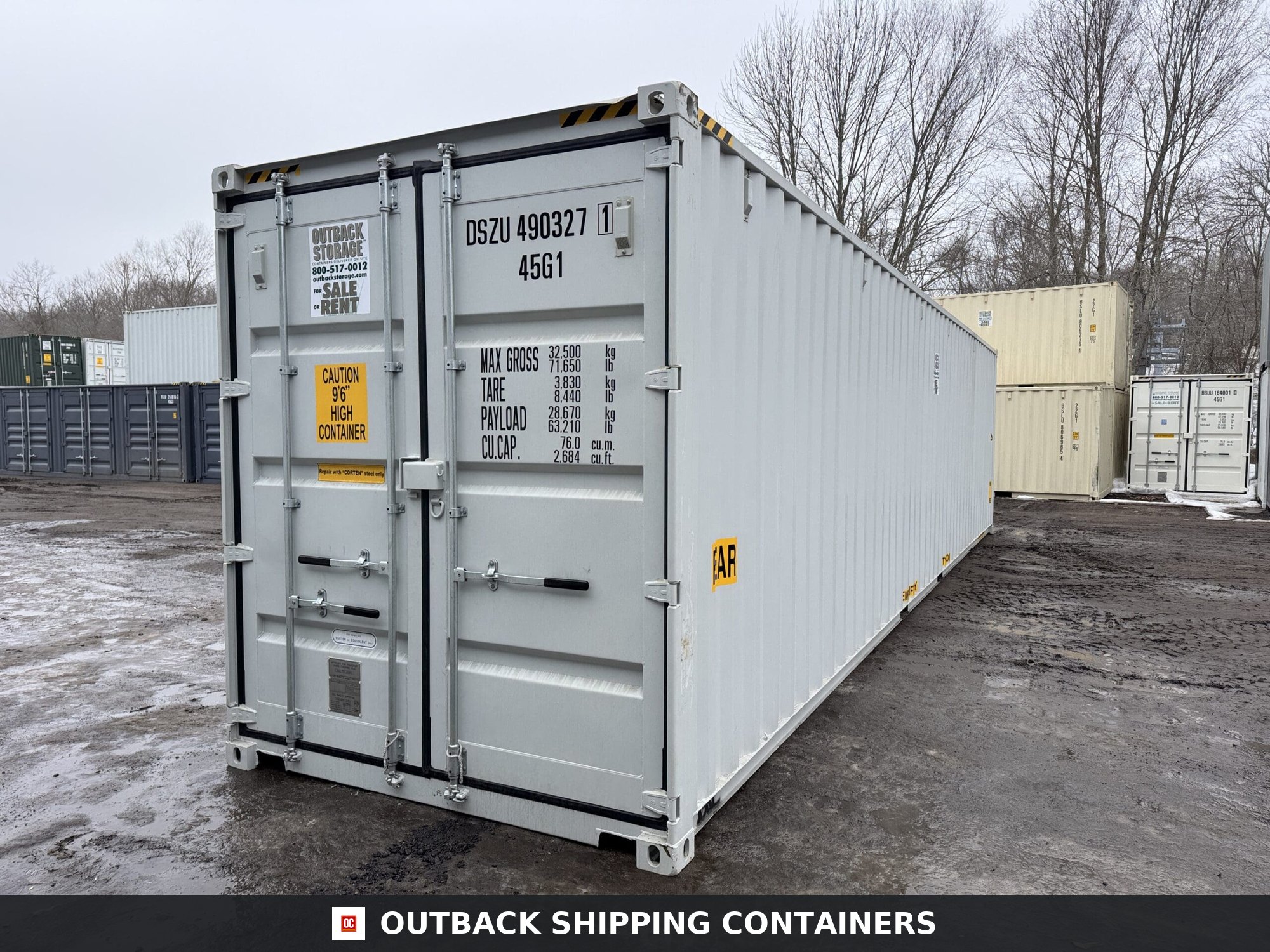 40ft New High Cube Shipping Container – Wind & Watertight – Gray — 40ft — new (image 8 of 12)