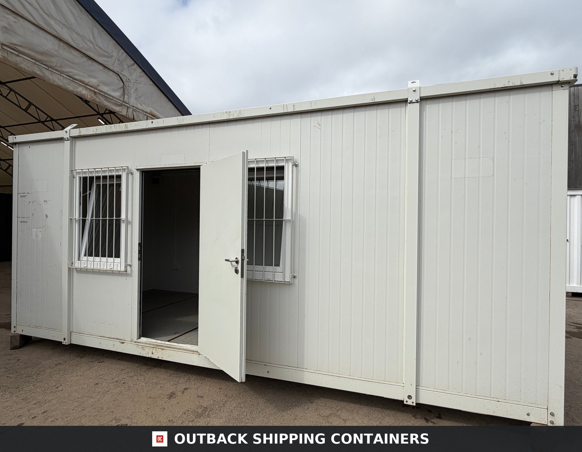 20x7.5ft for Sale — Three-Quarter Angle View | Outback Shipping Containers 20x7.5ft — Office / Canteen — Building Site Accommodation — Portable Anti-Vandal Cabin - image 3