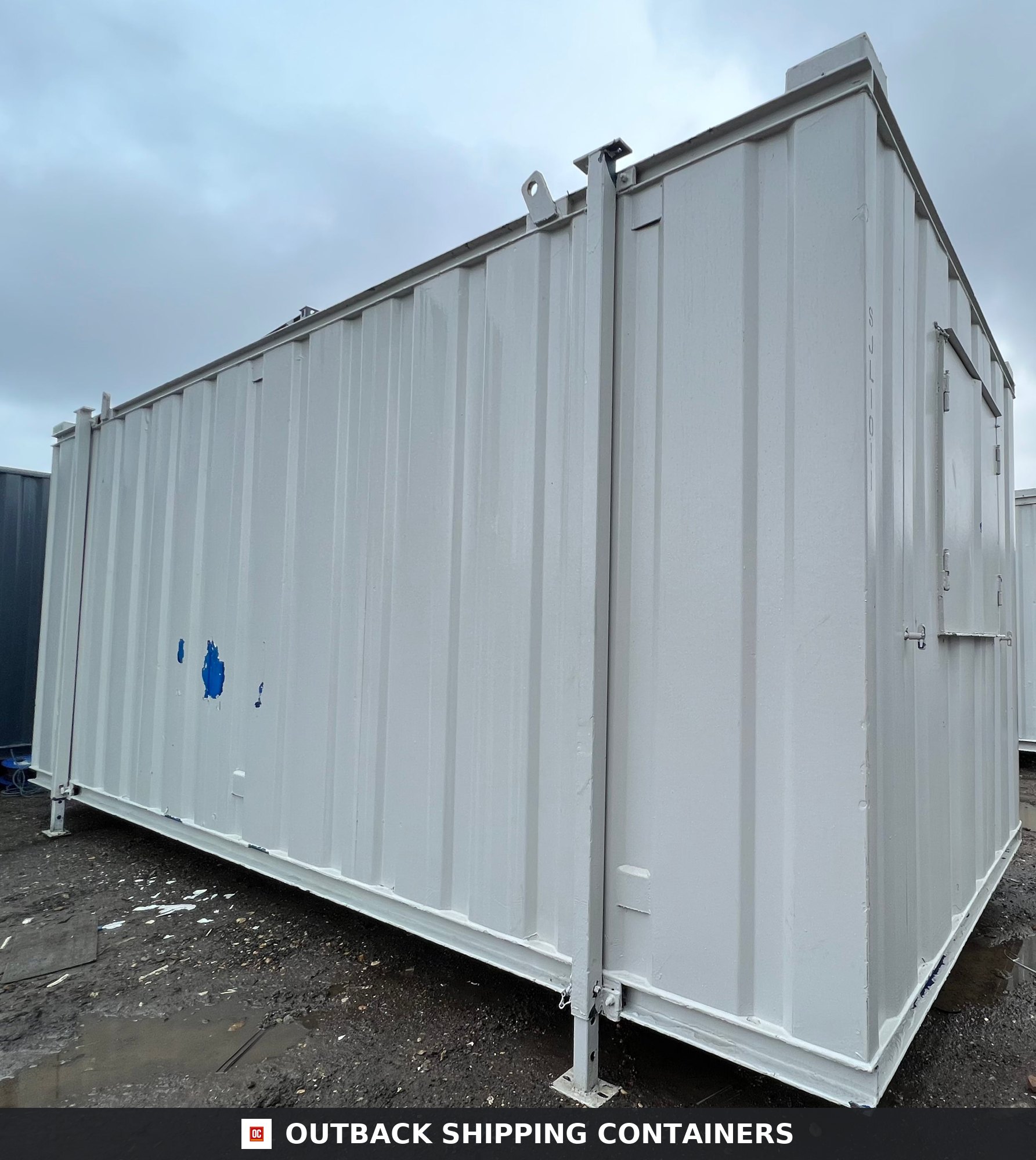 20x8ft for Sale — Three-Quarter Angle View | Outback Shipping Containers 20x8ft — Office — Open Plan — Portable Anti-Vandal Building — Site Accommodation - image 3