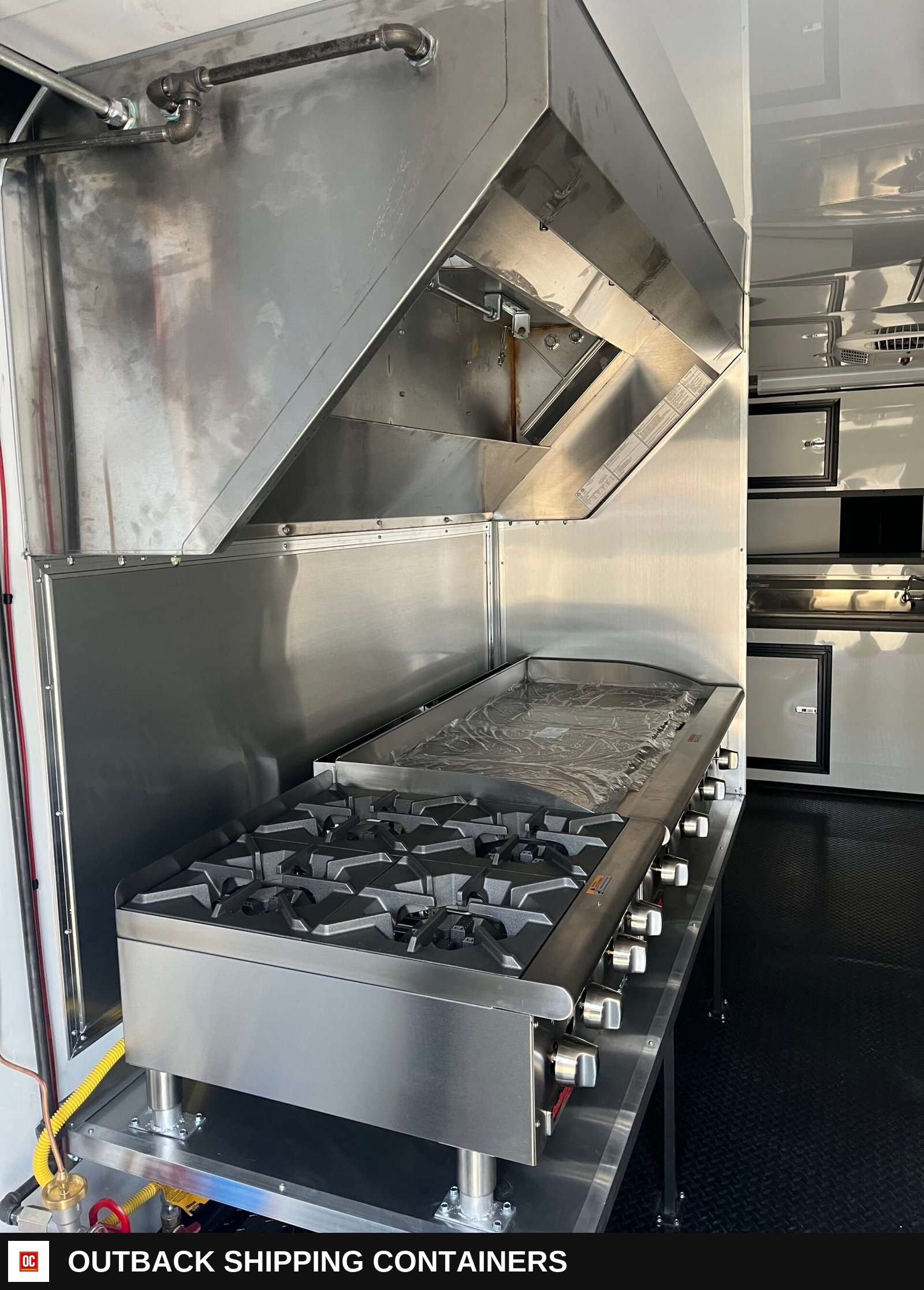 8.5x20 Hook and Line Cargo Fully Equipped Enclosed Concession Trailer — Tongue, Coupler And Hitch | Outback Shipping Containers 8.5x20 Hook and Line Cargo Fully Equipped Enclosed Concession Trailer for sale — tongue, coupler and hitch
