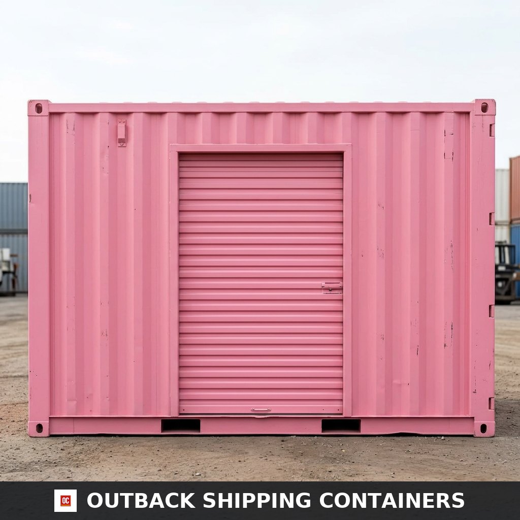 10 ft Pink Container with Roll‑Up Door 10ft — Interior Detail | Outback Shipping Containers 10 ft Pink Container with Roll‑Up Door — 10ft — new — storage containers (image 6 of 6)