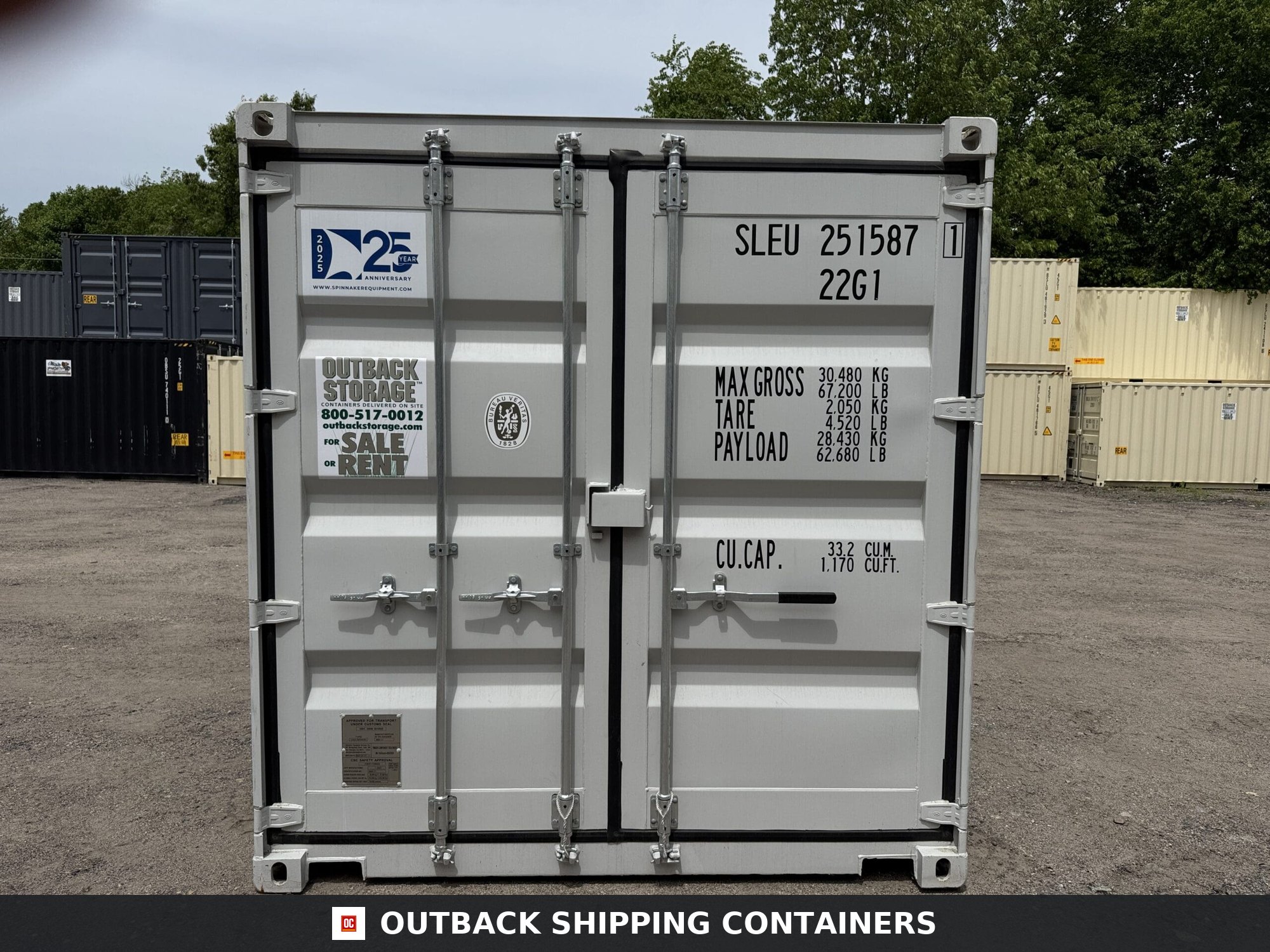 20ft New Shipping Container – Wind & Watertight – Gray — 20ft — new (image 3 of 12)