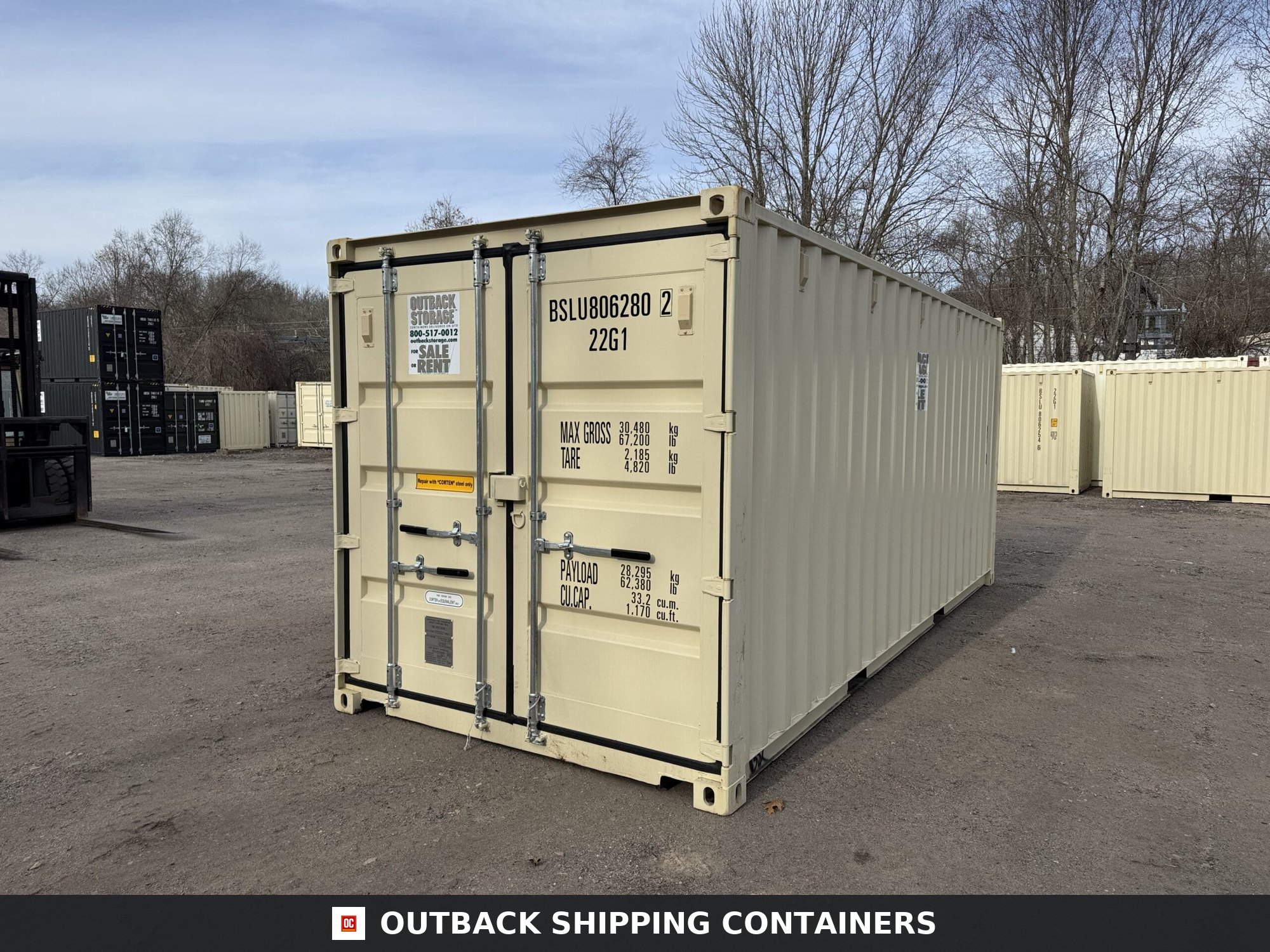20ft New Shipping Container – Wind & Watertight – Beige — 20ft — new (image 8 of 12)