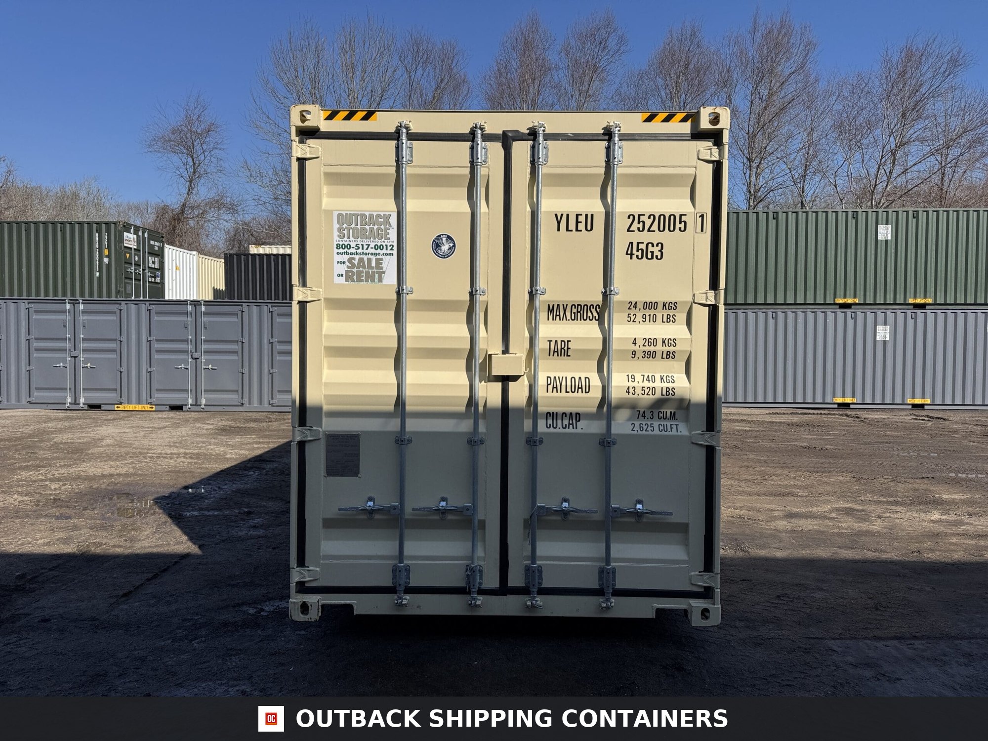 40ft New High Cube Shipping Container – Wind & Watertight – Beige — 40ft — new (image 3 of 12)