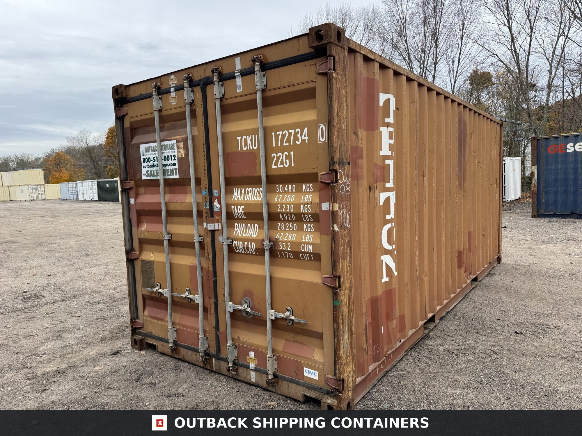 20ft Used Shipping Container – Wind & Watertight – Burnt Orange — 20ft — used (image 6 of 12)