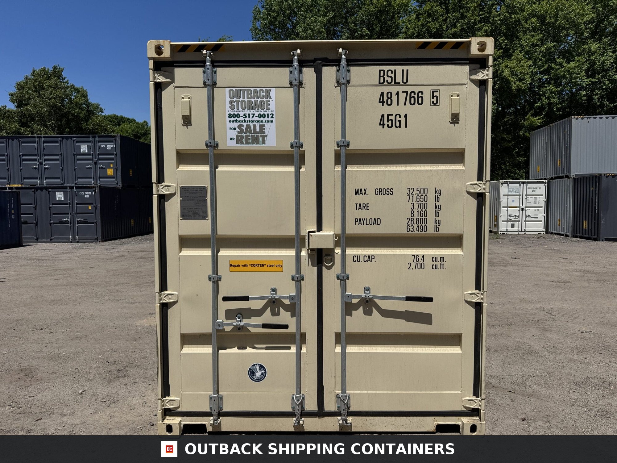 40ft New High Cube Shipping Container – Wind & Watertight – Beige — 40ft — new (image 3 of 12)