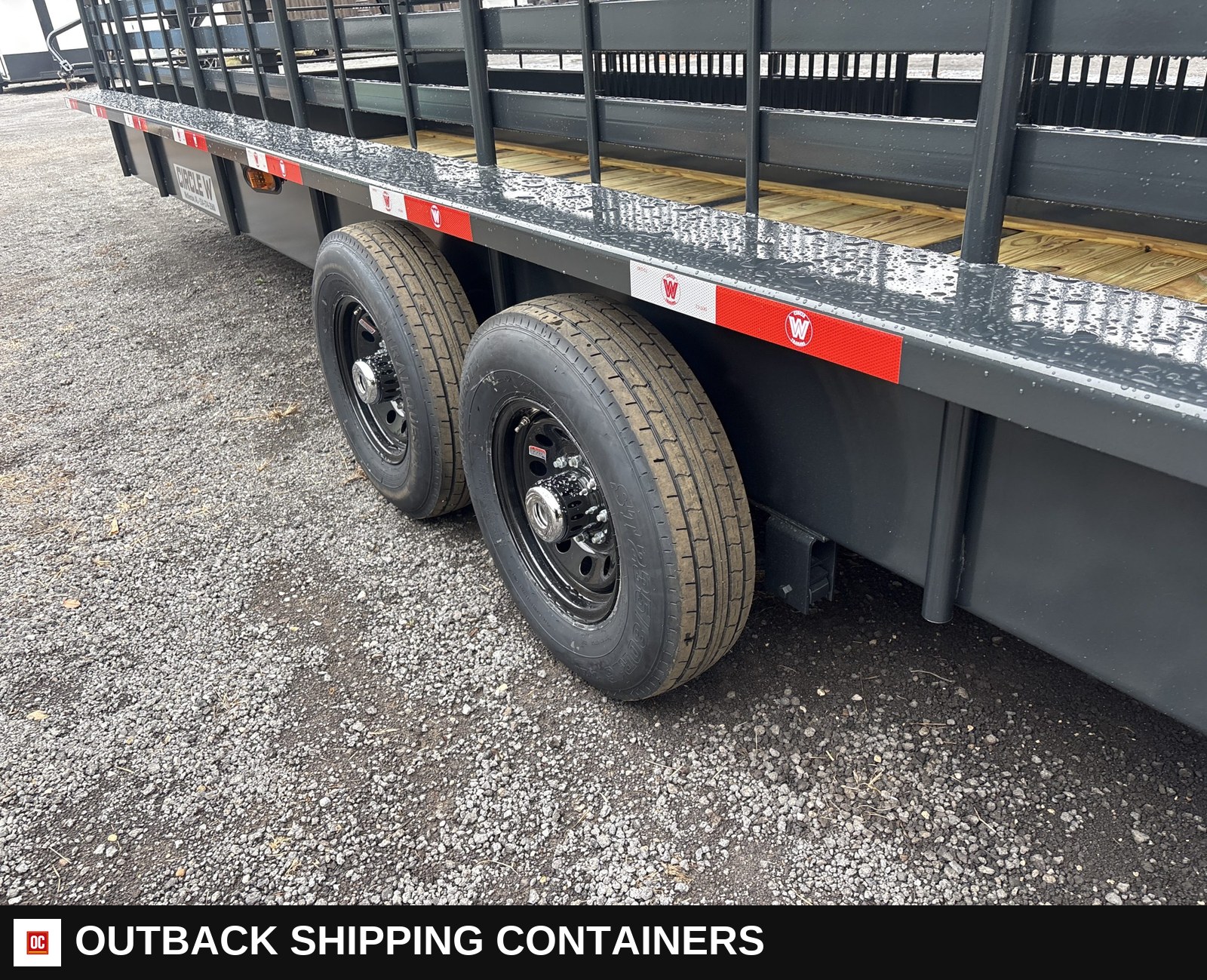 New 2026 Circle W 6.5 x 24 Gooseneck Livestock Trailer 14k GVWR — Interior Floor And Walls | Outback Shipping Containers New 2026 Circle W 6.5 x 24 Gooseneck Livestock Trailer 14k GVWR for sale — interior floor and walls