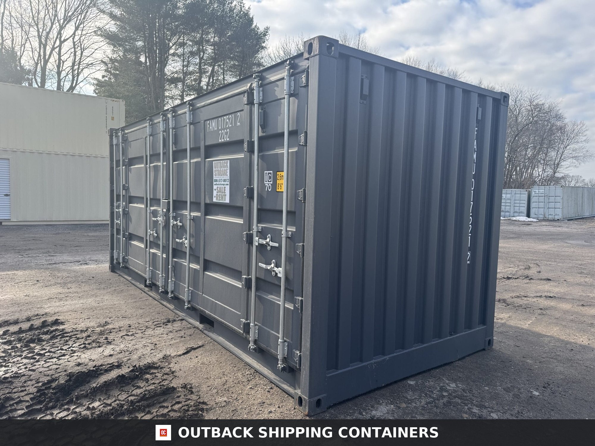 20ft Open Side New Shipping Container – Wind & Watertight – Gray — 20ft — new (image 10 of 12)