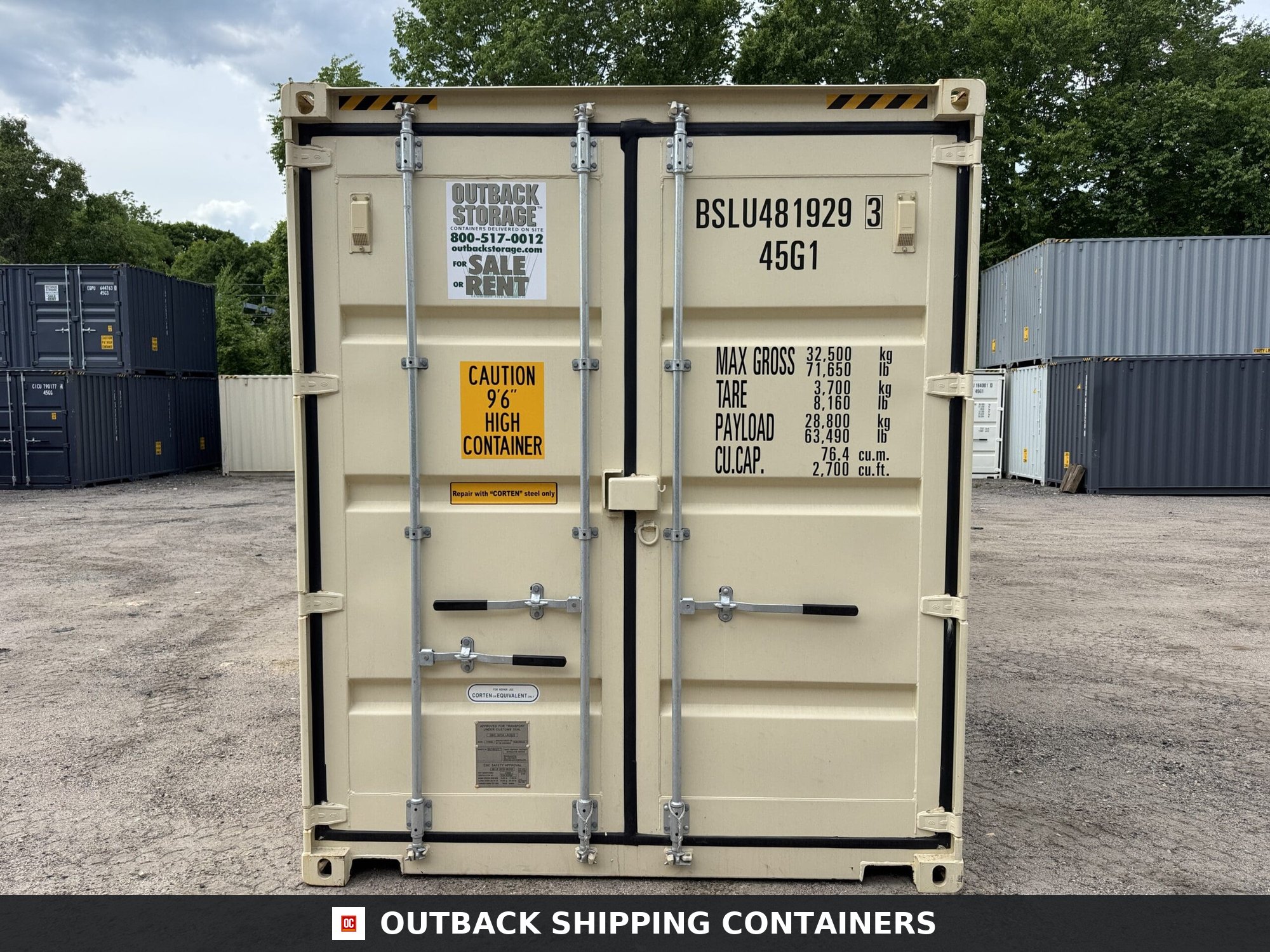 40ft New High Cube Shipping Container – Wind & Watertight – Beige — 40ft — new (image 3 of 12)