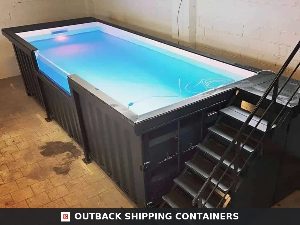 20ft Shipping Container Swimming Pool with Convenient Side Staircase — Three-Quarter Angle View 20ft Shipping Container Swimming Pool with Convenient Side Staircase — 20ft — new (image 3 of 10)