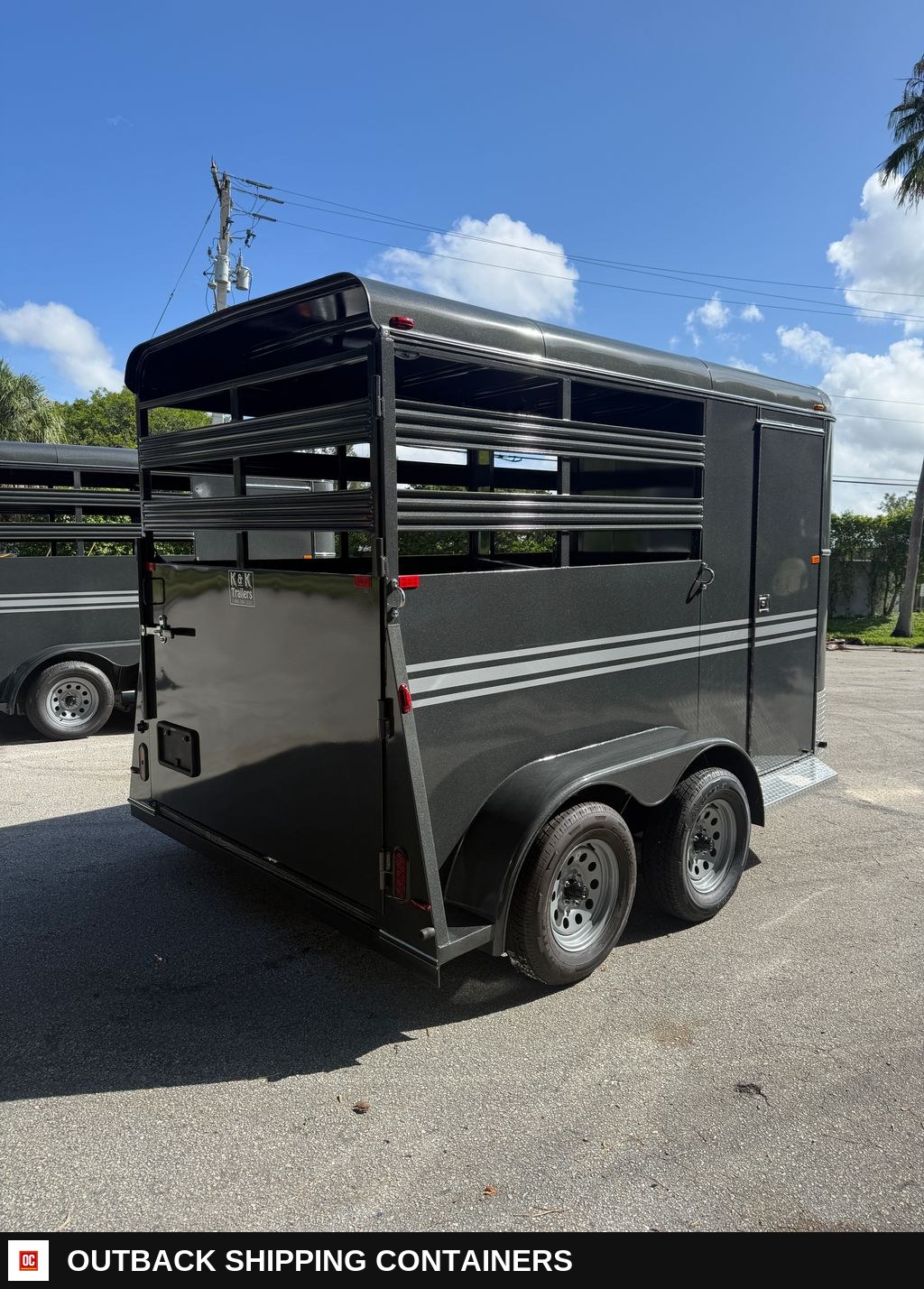 New 2027 Bee Trailers 6 x 13 2 Horse Trailer 7k GVWR — Stainless Prep And Counter Area | Outback Shipping Containers New 2027 Bee Trailers 6 x 13 2 Horse Trailer 7k GVWR for sale — stainless prep and counter area