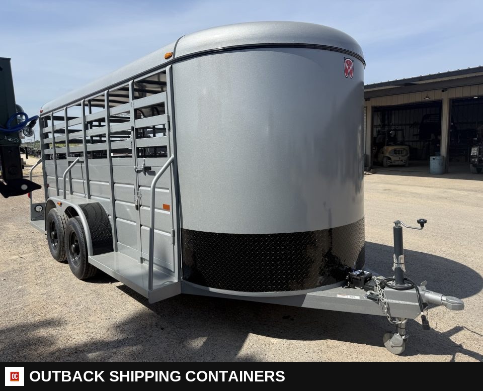 2026 WW AA 6X16 Livestock Stock Combo Trailer — Driver-Side Profile | Outback Shipping Containers 2026 WW AA 6X16 Livestock Stock Combo Trailer for sale — driver-side profile