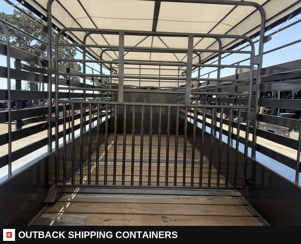 2026 WW ROUSABOUT 6.8"X20' Livestock Stock Combo Trailer — Rear Doors And Gate | Outback Shipping Containers 2026 WW ROUSABOUT 6.8"X20' Livestock Stock Combo Trailer for sale — rear doors and gate