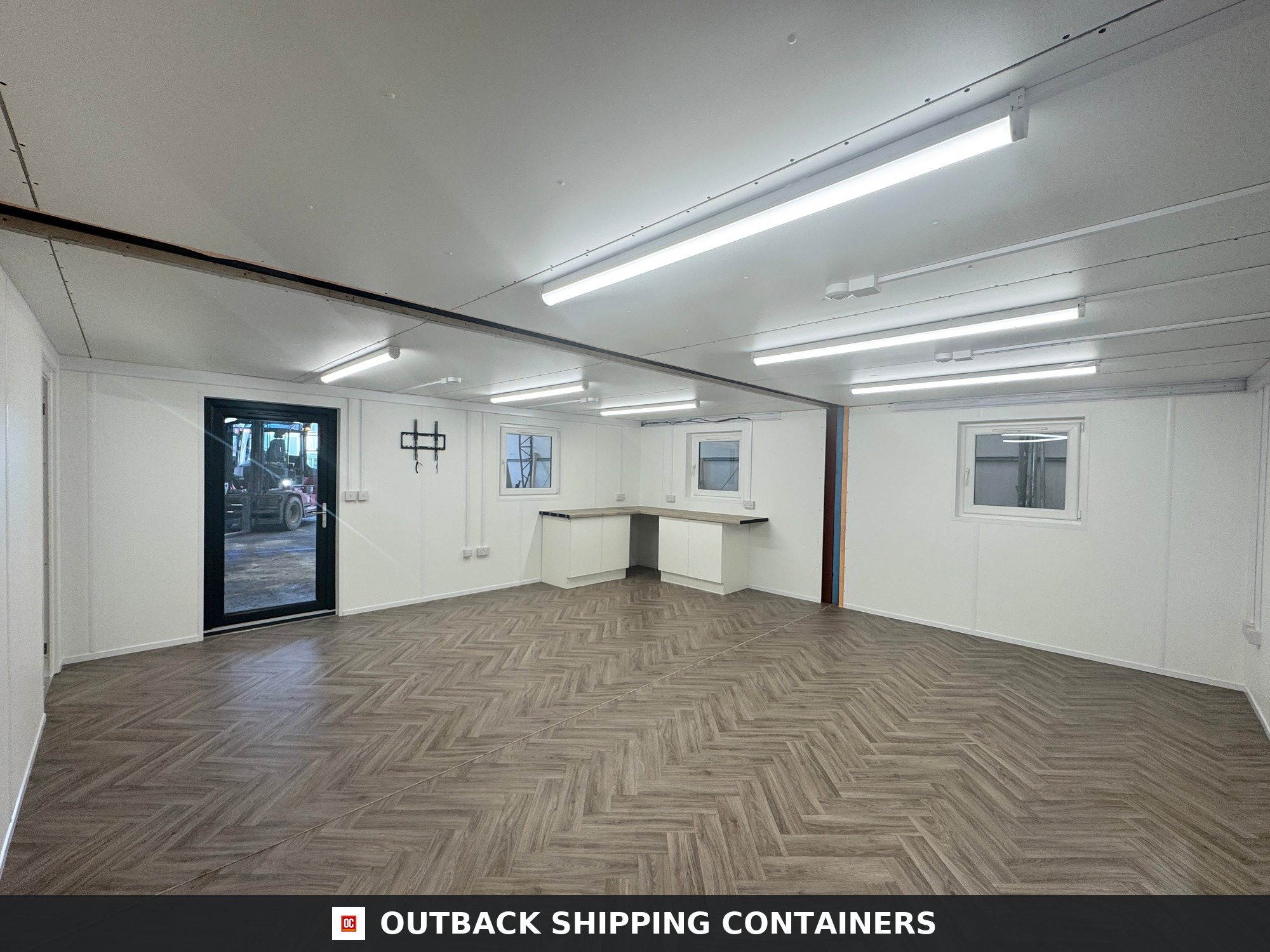 Modular Building 2 Bay 32X20FT for Sale — Interior Detail | Outback Shipping Containers Modular Building 2 Bay — 32x20ft — image 6 of 15