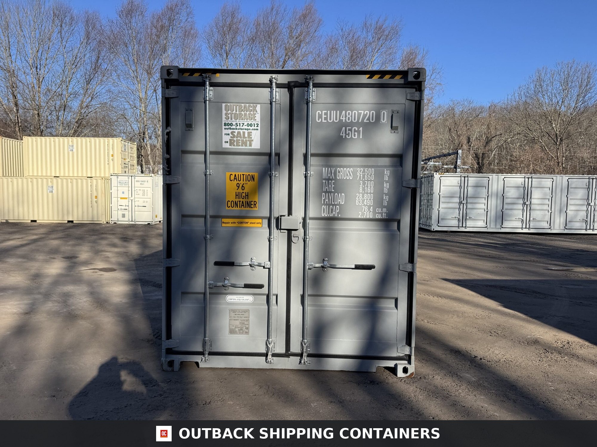 40ft New High Cube Shipping Container – Wind & Watertight – Gray — 40ft — new (image 3 of 12)