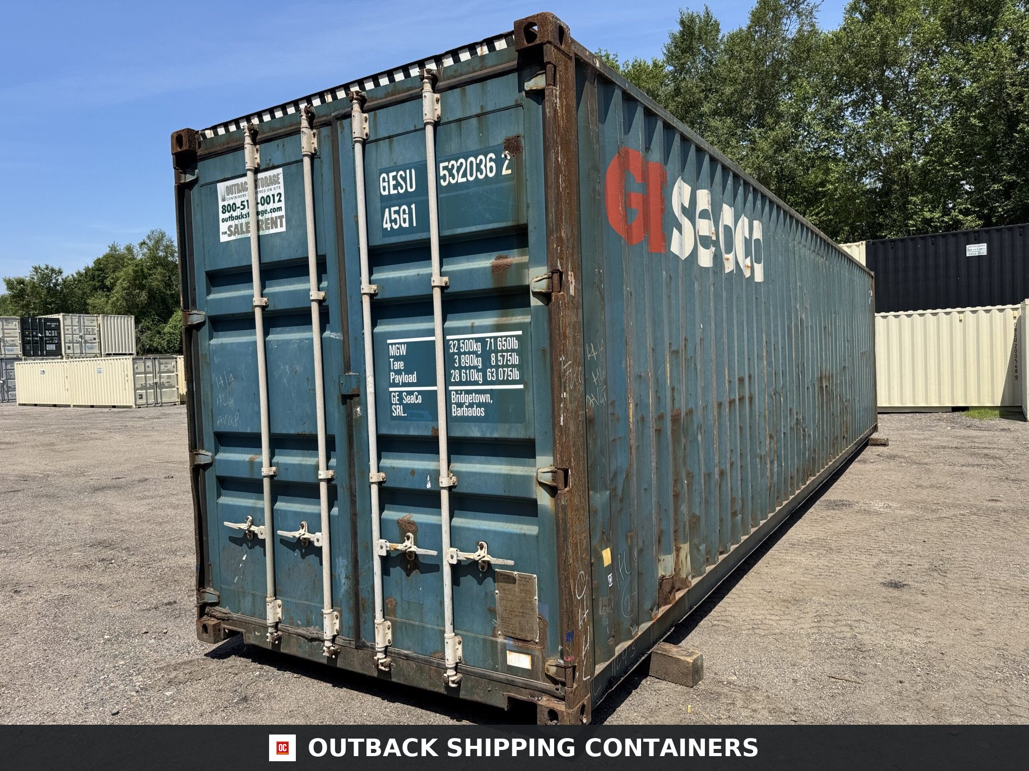 40ft Used High Cube Shipping Container – Wind & Watertight – Blue — 40ft — used (image 1 of 12)