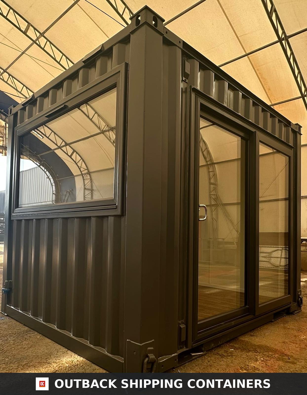 10x8 ft 10X8FT for Sale — Three-Quarter Angle View | Outback Shipping Containers 10x8 ft — CUSTOM OFFICE / GARDEN ROOM — image 3 of 14