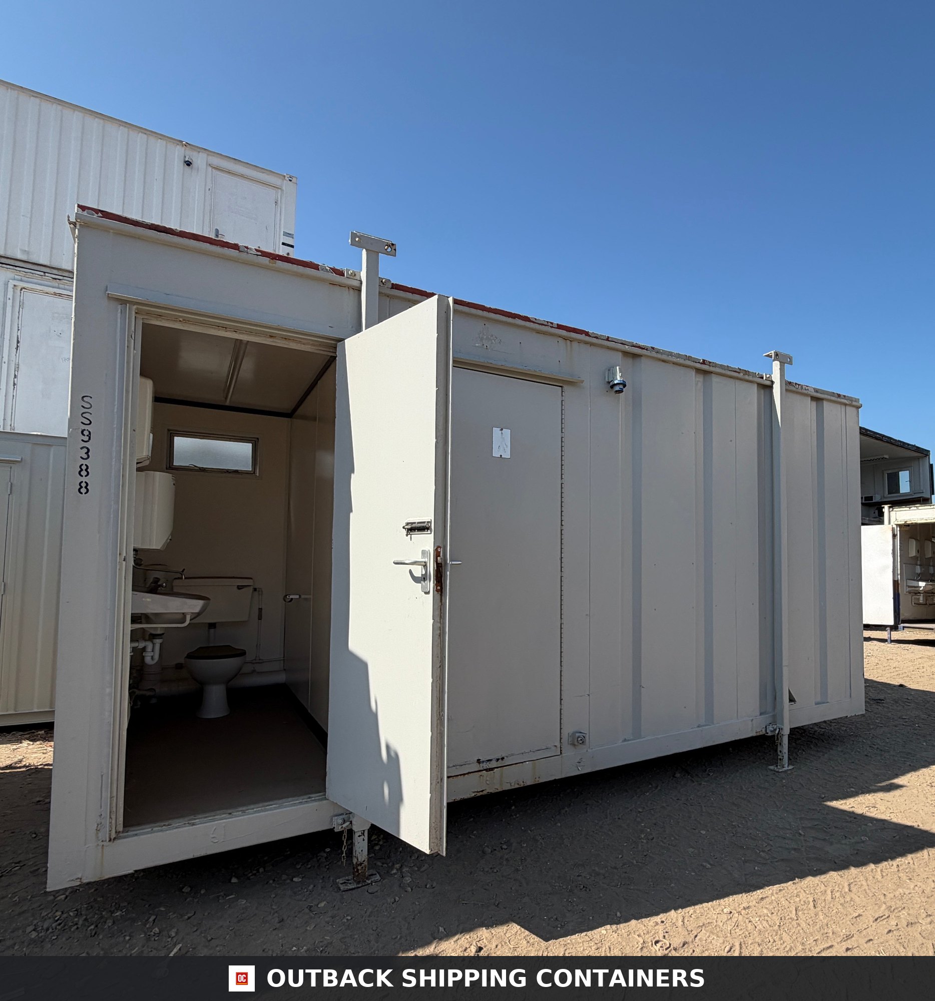 16x9ft for Sale — Door and Entry Detail | Outback Shipping Containers 16x9ft — 3 + 1 Toilet Block — Portable Building — Site Accommodation - image 6