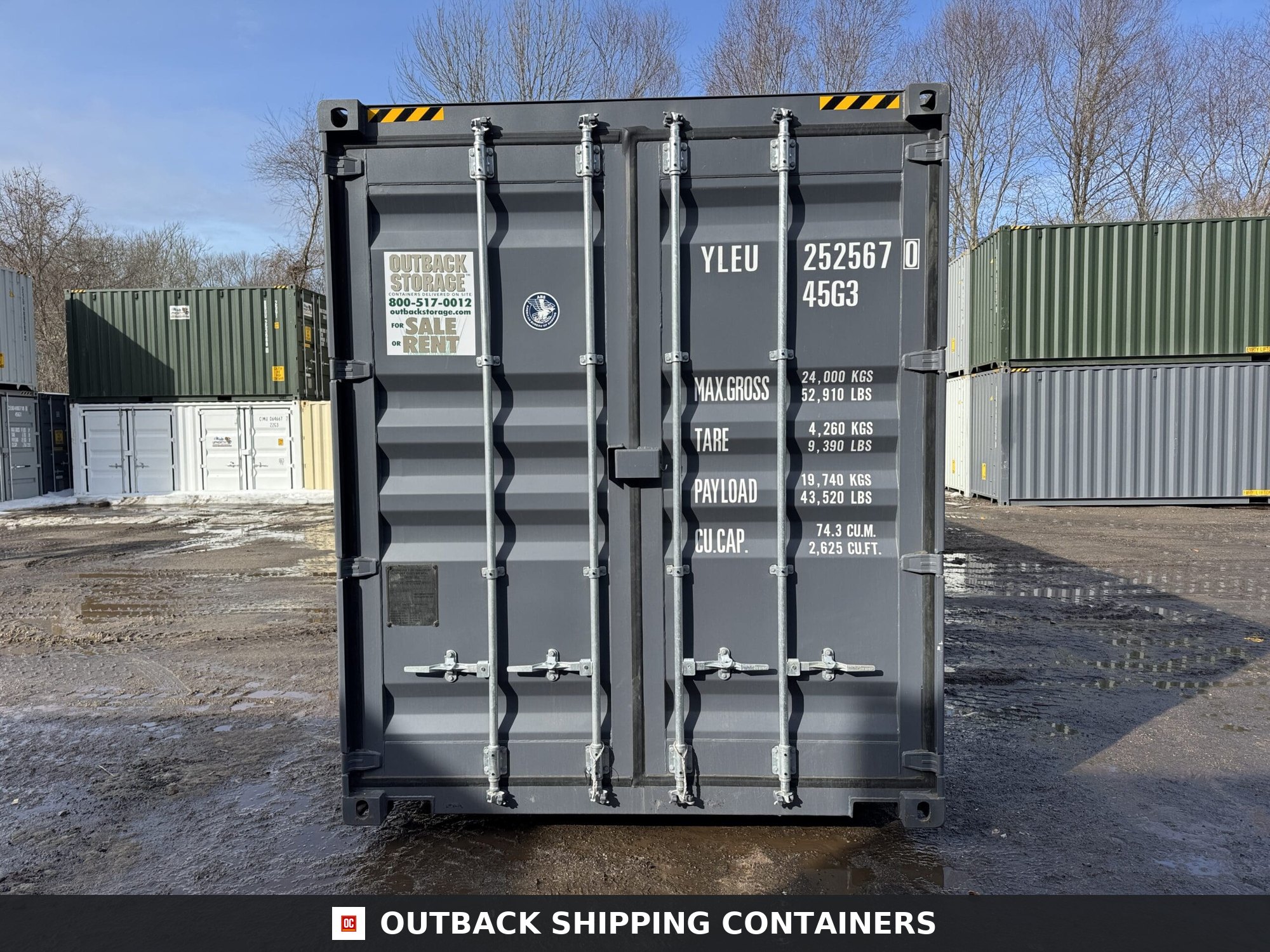 40ft New High Cube Shipping Container – Wind & Watertight – Dk Gray — 40ft — new (image 3 of 12)