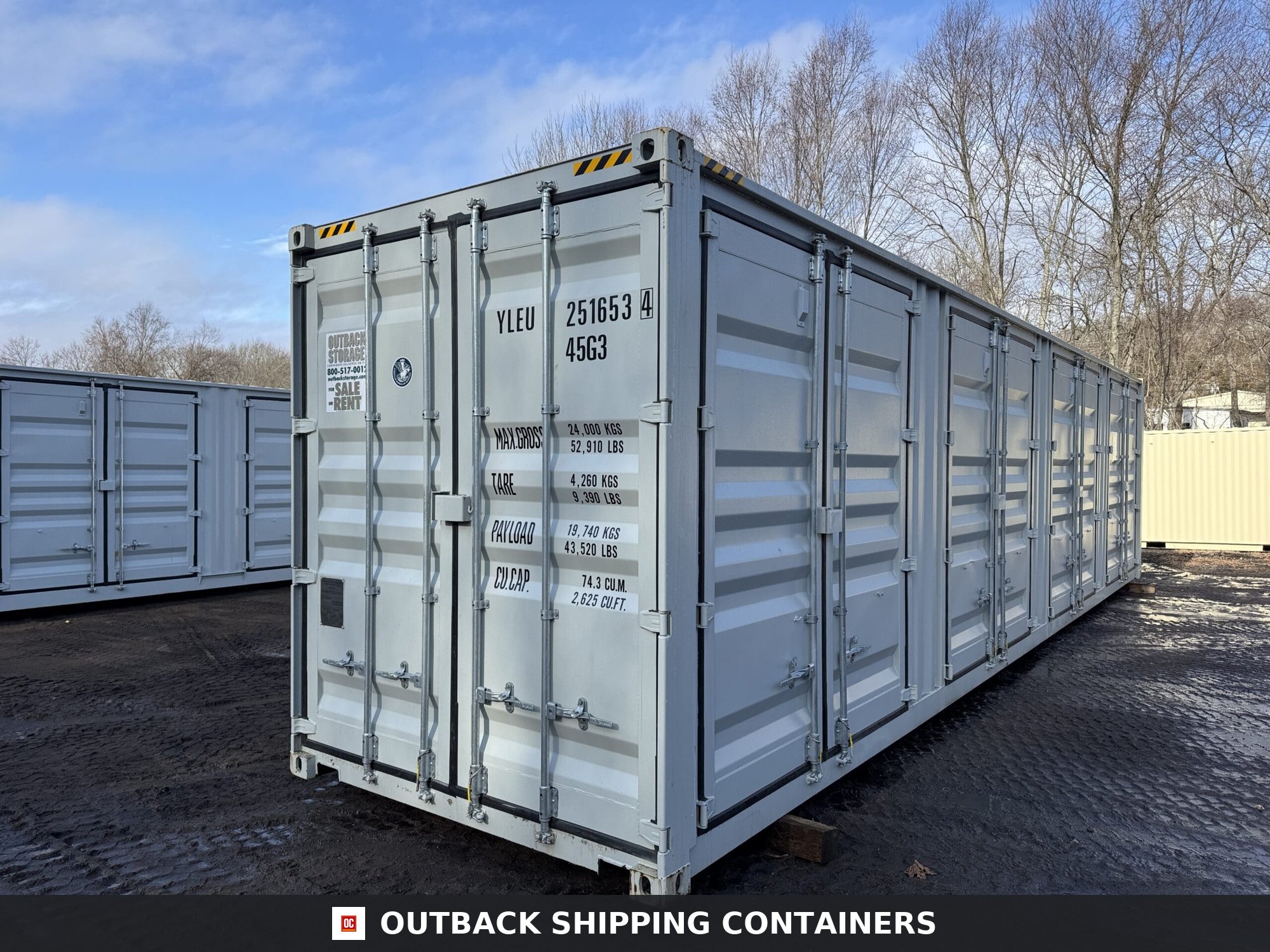40ft New High Cube Shipping Container – Wind & Watertight – Lt Gray — 40ft — new (image 4 of 12)