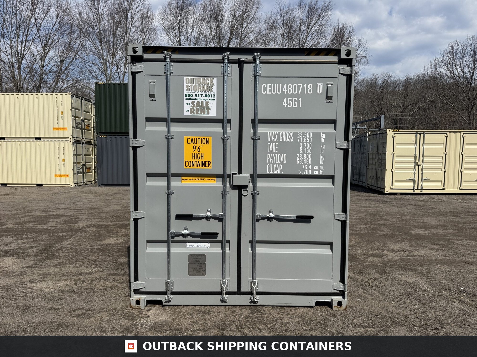 40ft New High Cube Shipping Container – Wind & Watertight – Gray — 40ft — new (image 3 of 12)
