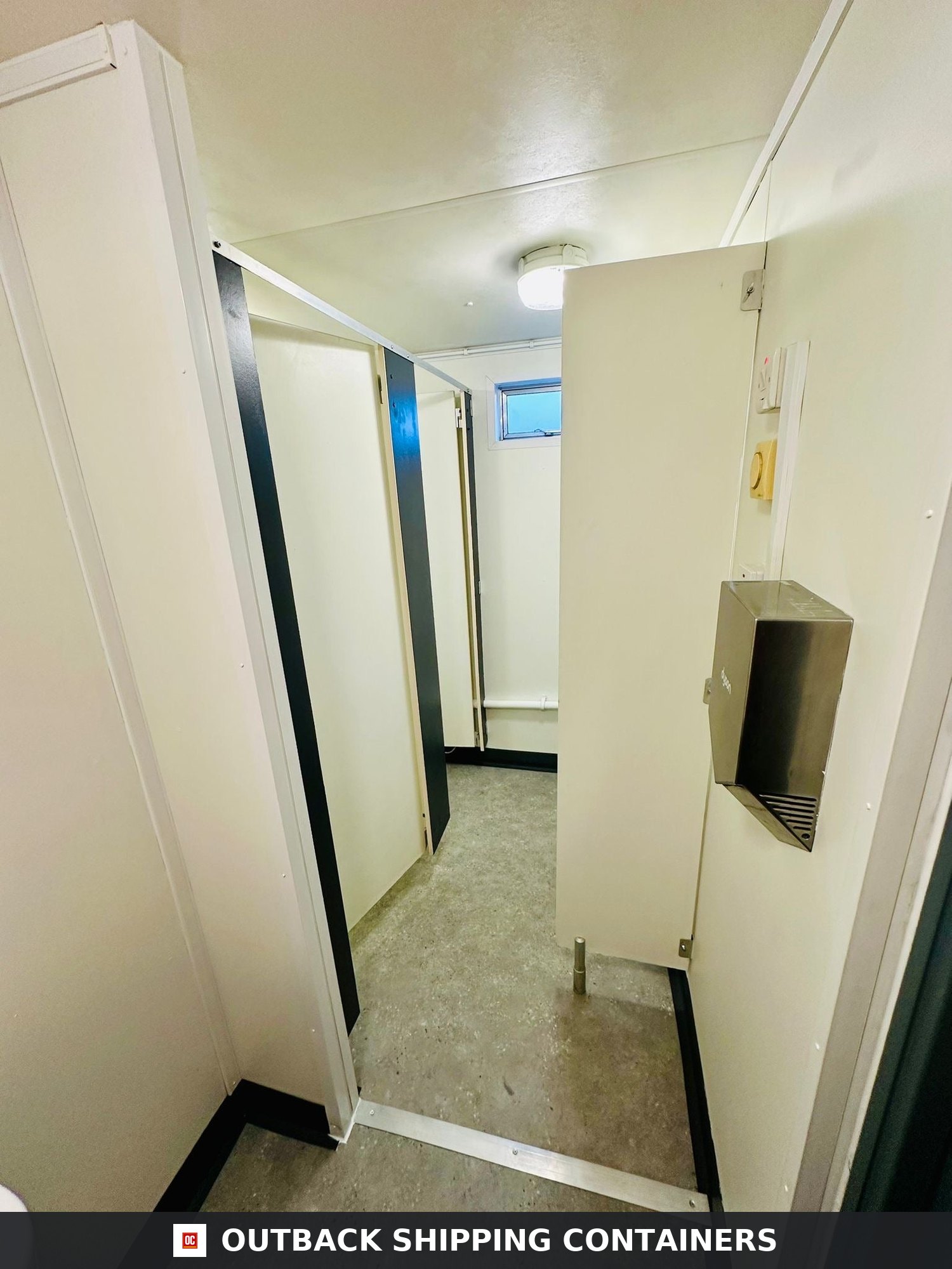 12 x 9 ft Anti-Vandal for Sale — Rear Exterior View | Outback Shipping Containers 2 12 x 9 ft Anti-Vandal — 2 + 1 Toilet Block — Portable Building — No 1350 — product gallery image 3 of 18