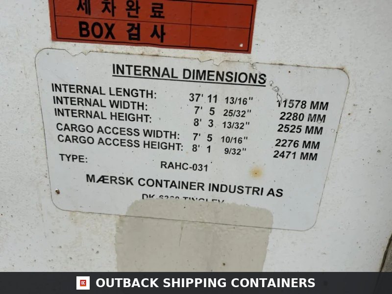 Maersk RAHC-031 Used 40ft Cold Storage Reefer Container for Sale — Three-Quarter Angle View Maersk RAHC-031 Used 40ft Cold Storage Reefer Container – Model CCR18060 — 40ft refrigerated container (image 3 of 6)