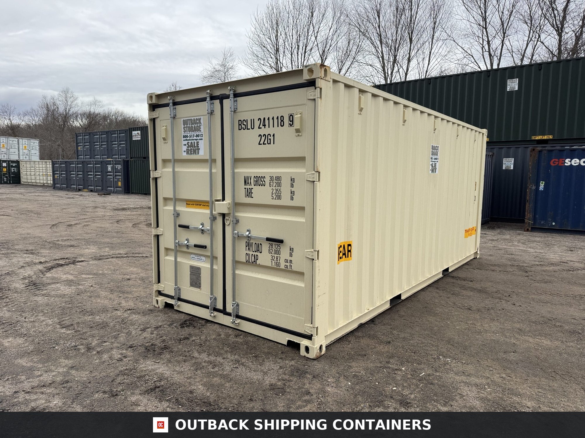 20ft New Shipping Container – Wind & Watertight – Beige — 20ft — new (image 8 of 12)