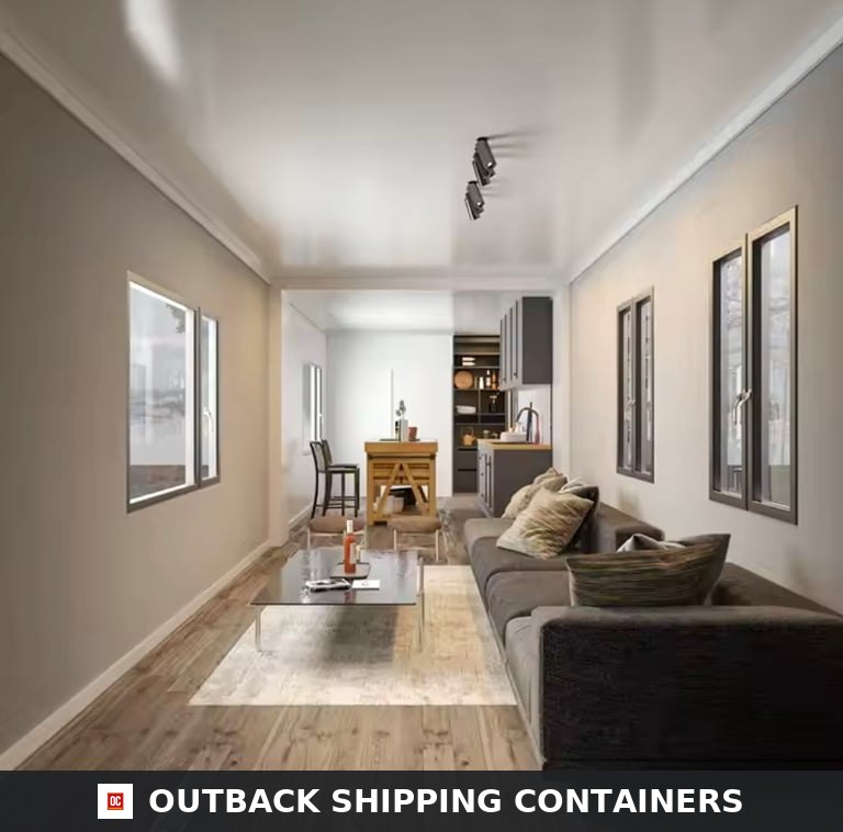 1BHK Duplex Container Home 40ft for Sale — Rooftop Deck View | Outback Shipping Containers Rooftop deck of the 1BHK duplex container home with guardrail and exterior access stair