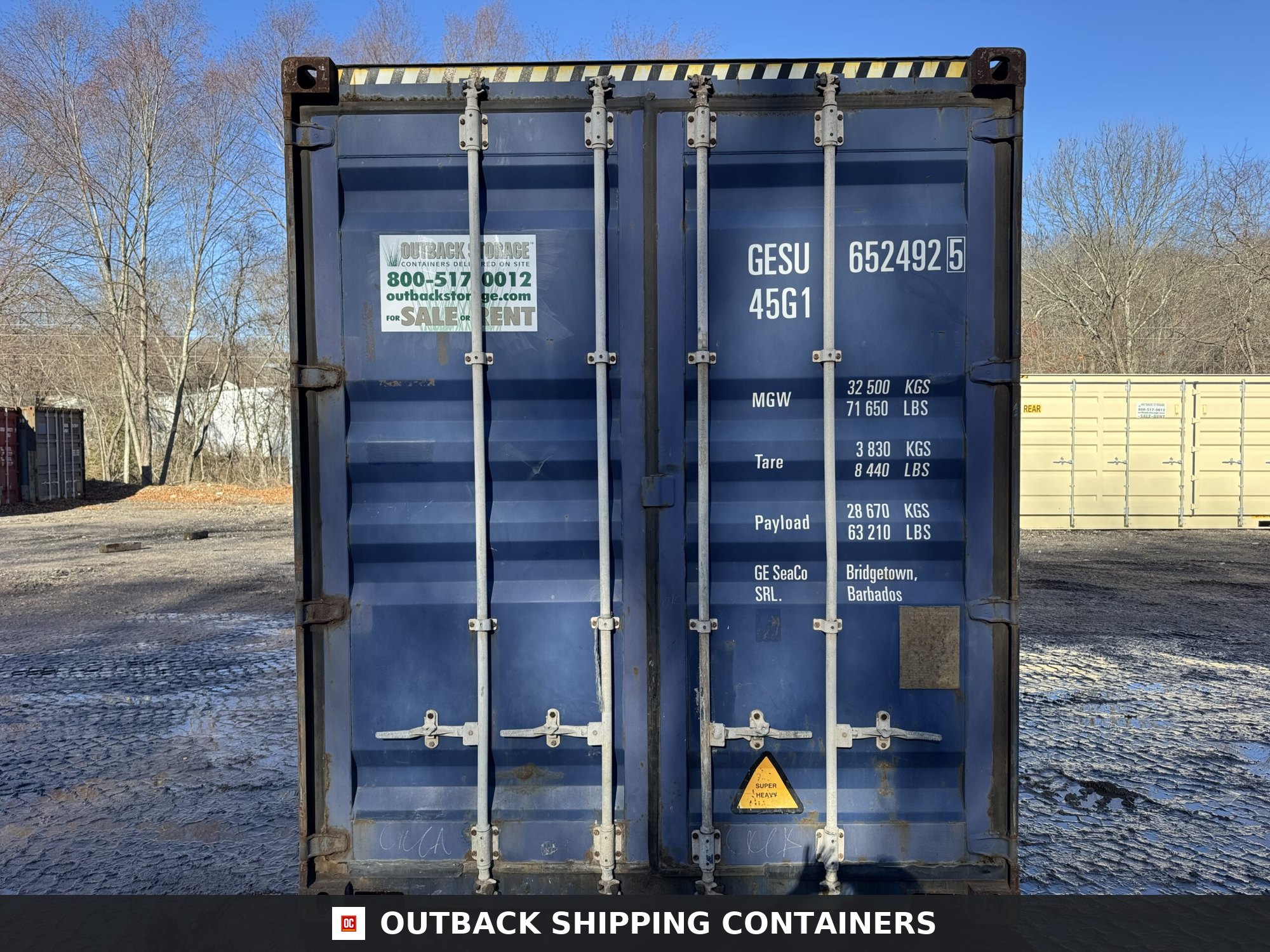 40ft Used High Cube Shipping Container – Wind & Watertight – Blue — 40ft — used (image 4 of 12)