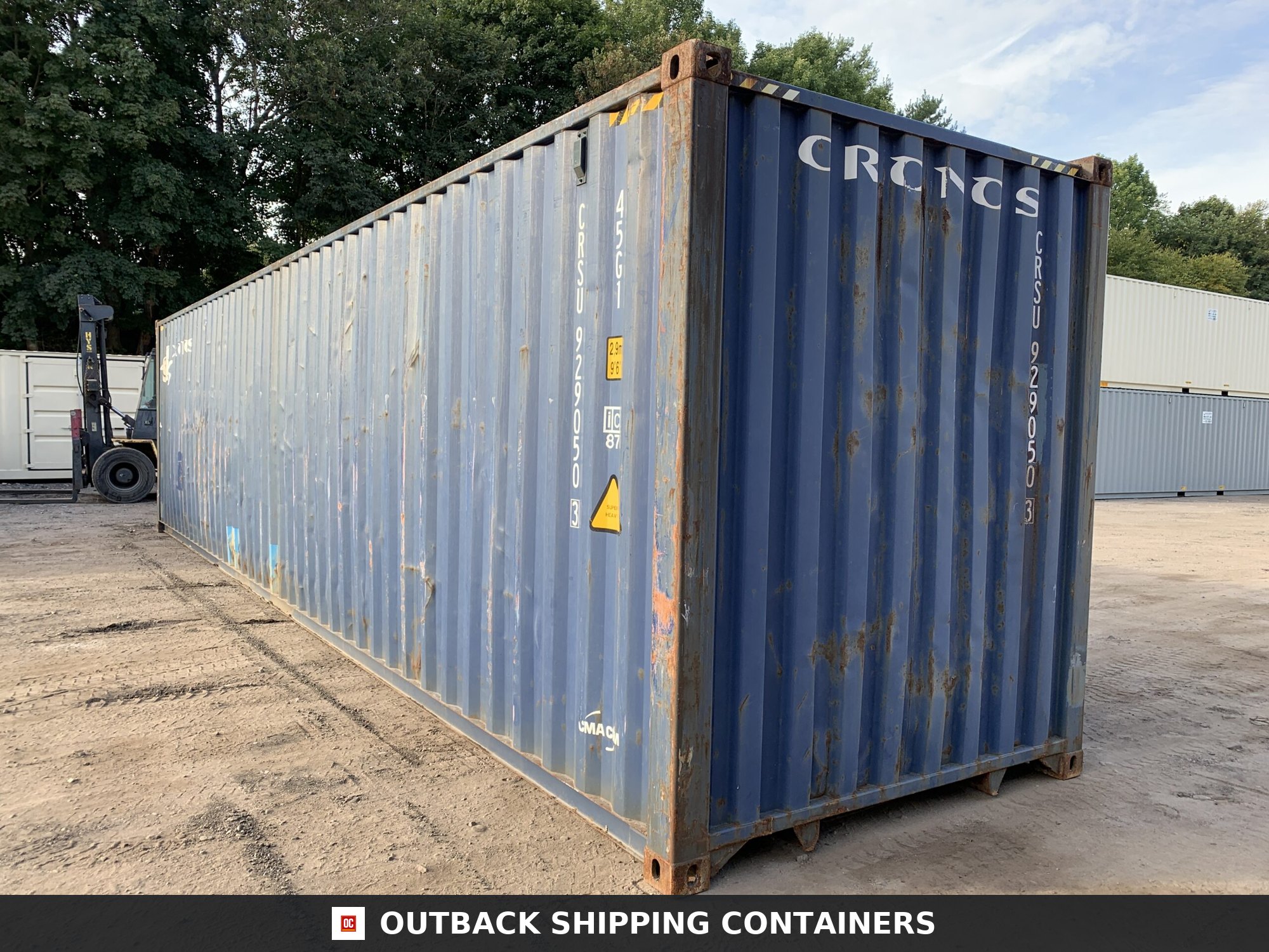 40ft As-Is High Cube Shipping Container — Door and Entry Detail | Outback Shipping Container 3 40ft As-Is High Cube Shipping Container – Wind & Watertight – Blue — 40ft — as_is (image 7 of 12)