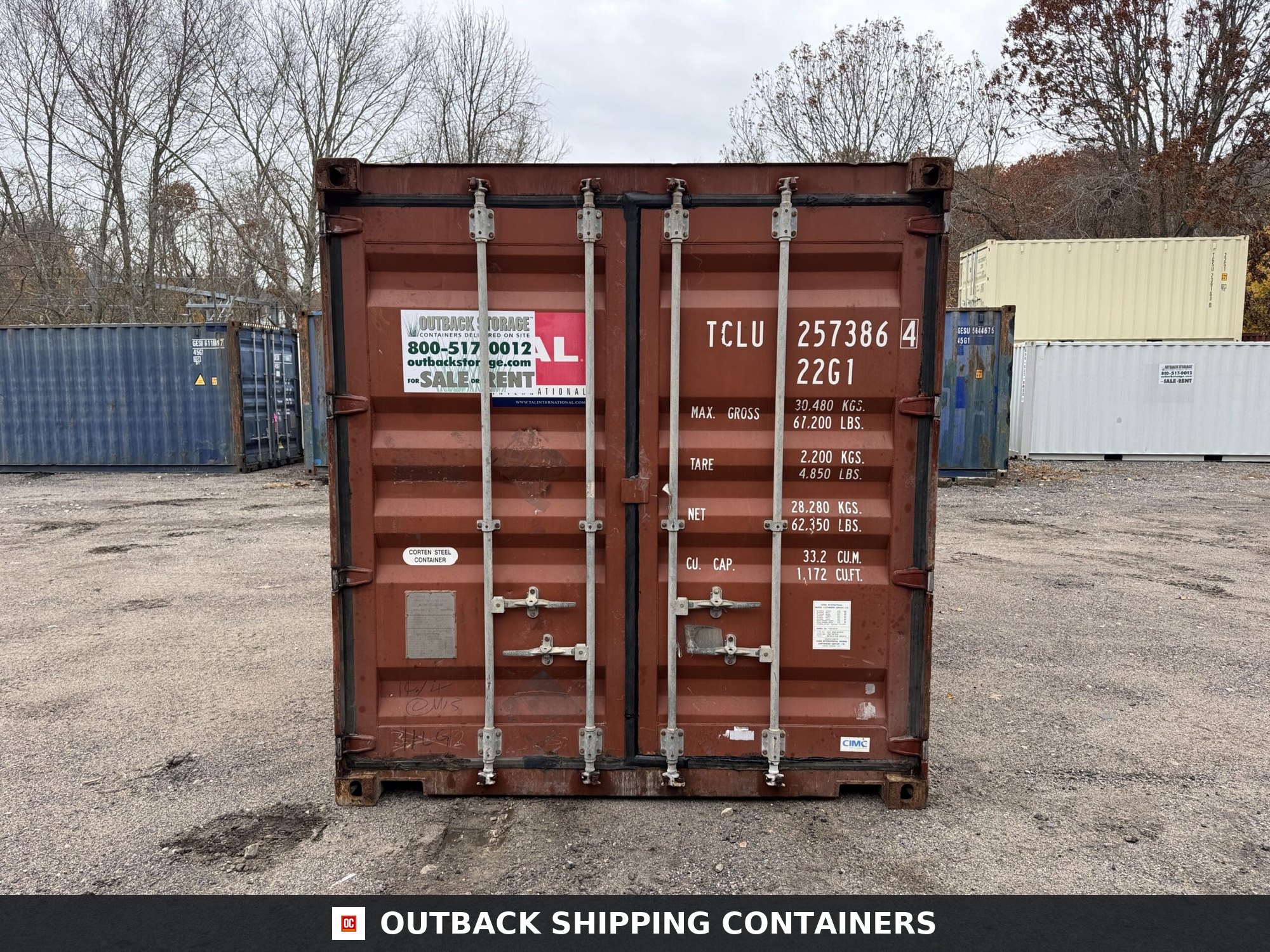 20ft Used Shipping Container – Wind & Watertight – Red — 20ft — used (image 3 of 12)