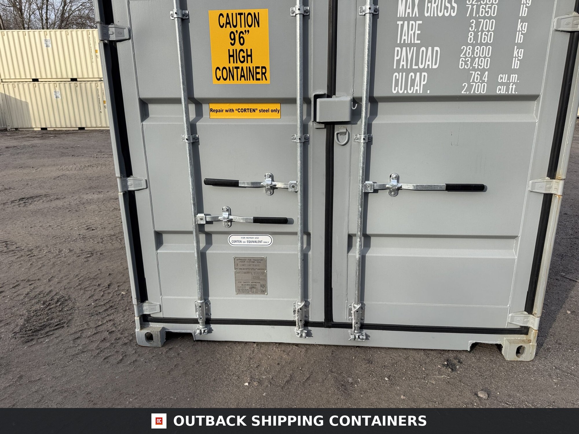 40ft New High Cube Shipping Container – Wind & Watertight – Gray — 40ft — new (image 6 of 12)