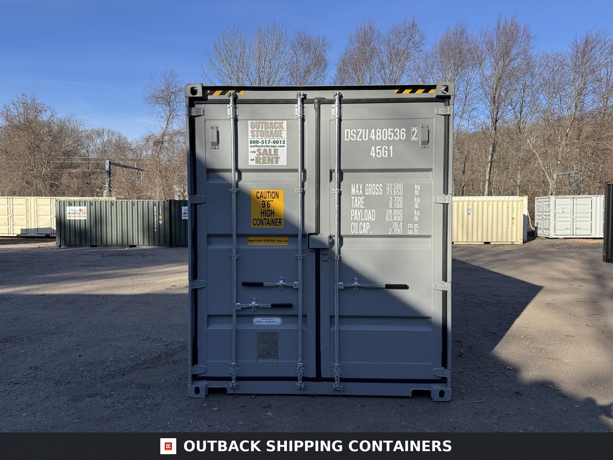40ft New High Cube Shipping Container – Wind & Watertight – Gray — 40ft — new (image 3 of 12)